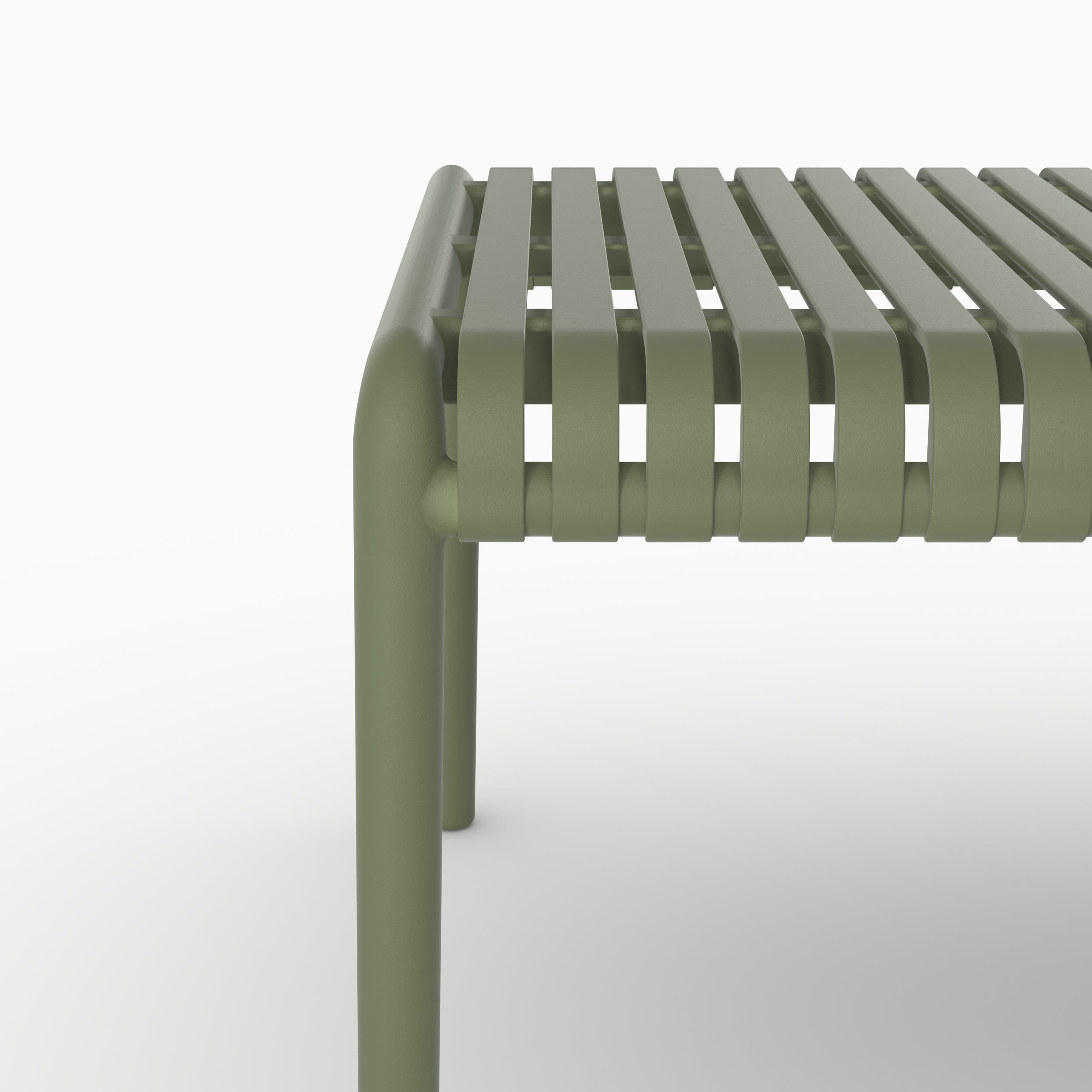 Rechteckiger Kaffeetisch Téa aus kaki-grünem Kunststoff