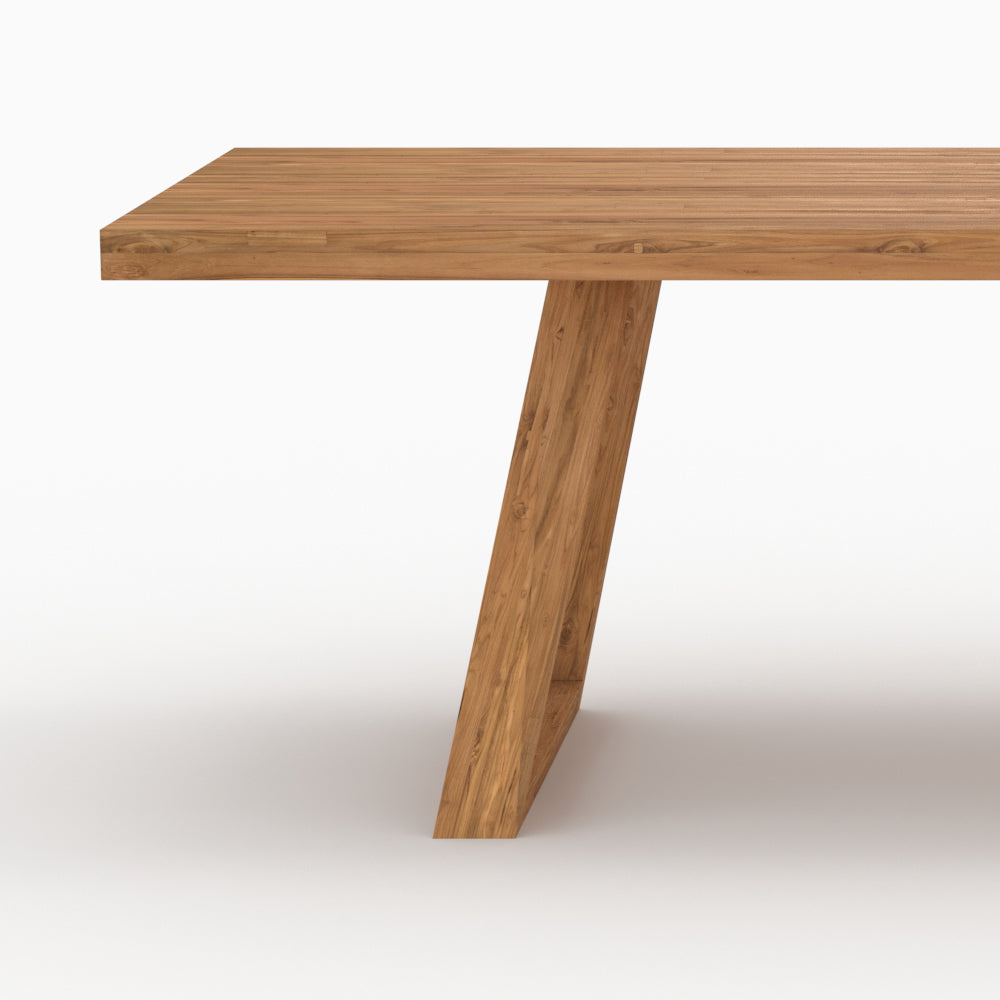 table jardin rectangulaire en bois de teck luma 10 personnes