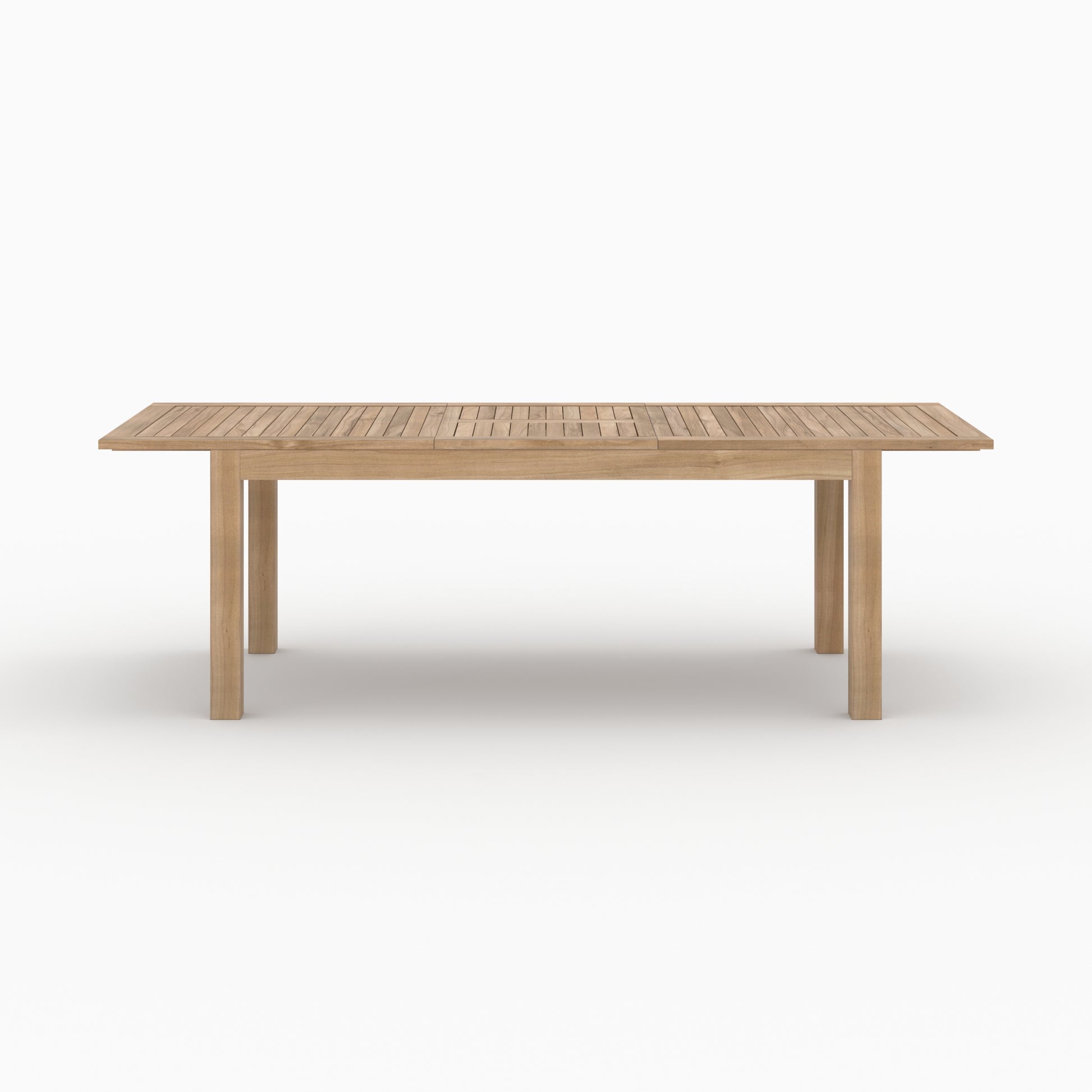 table nido de jardin extensible 180 240 cm en teck fond beige