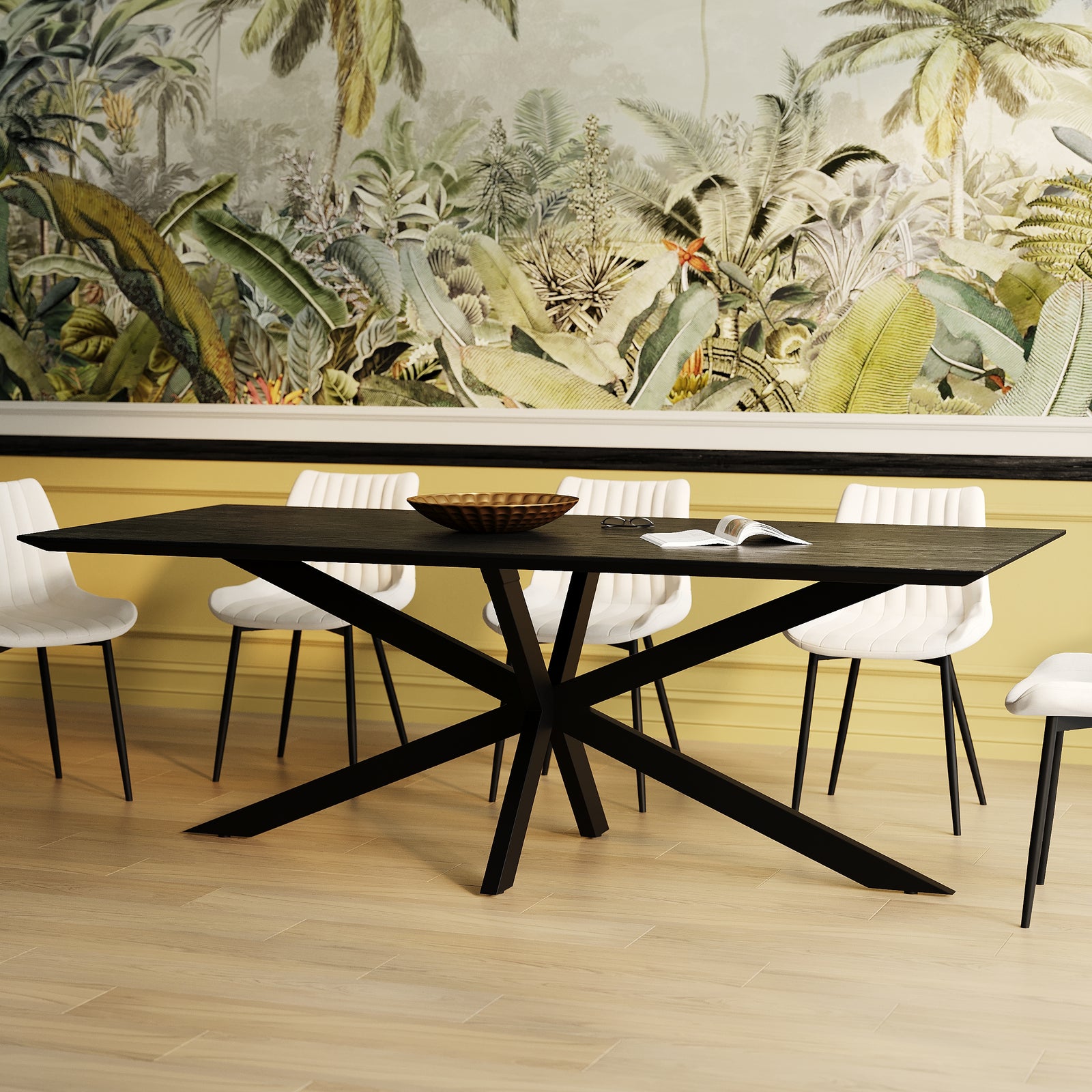 table noire avec pieds croises marvel rdv deco