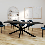 Table ovale Sparo 10 personnes en bois de teck recyclé noir 240 cm