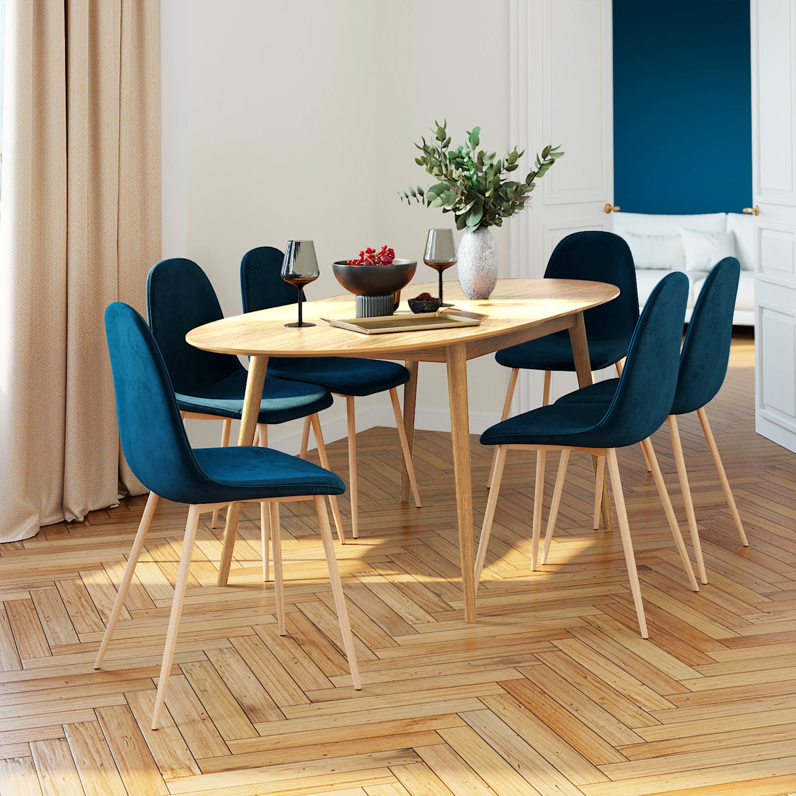 table ovale en bois clair extensible 170 200 cm eddy