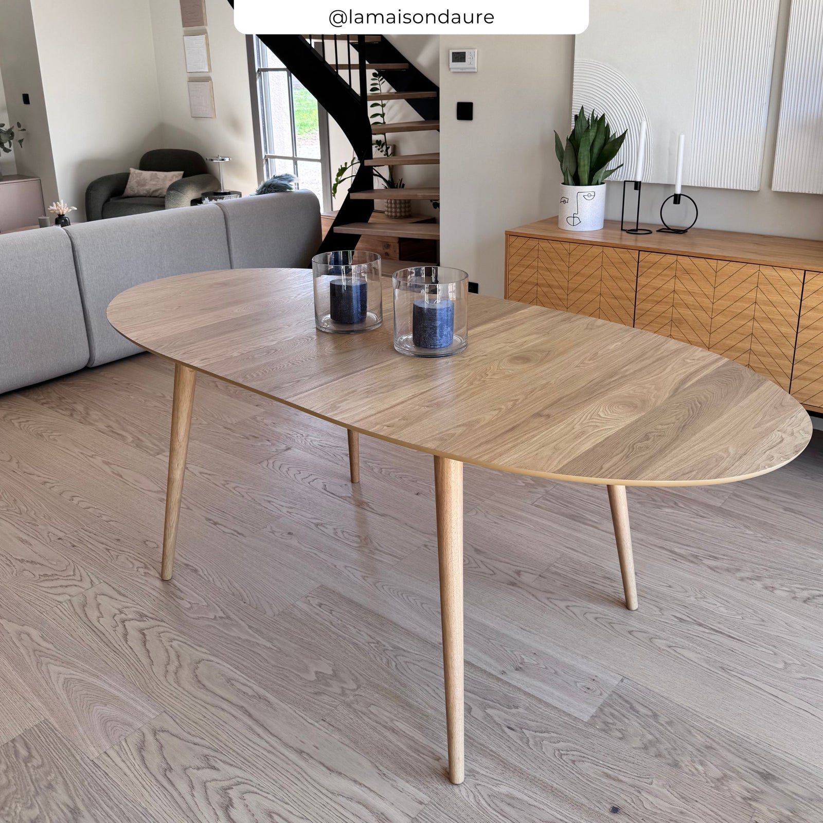 table ovale extensible eddy bois clair 170 200 cm rdv deco