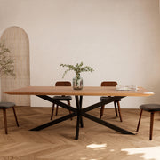 table rectangulaire bois pieds noirs 8 personnes