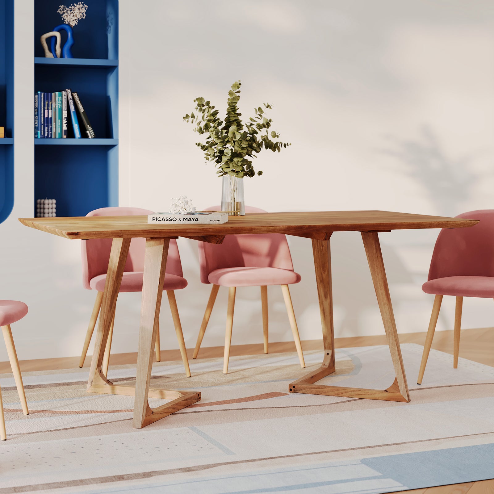 table rectangulaire en bois 6 places bois acacia