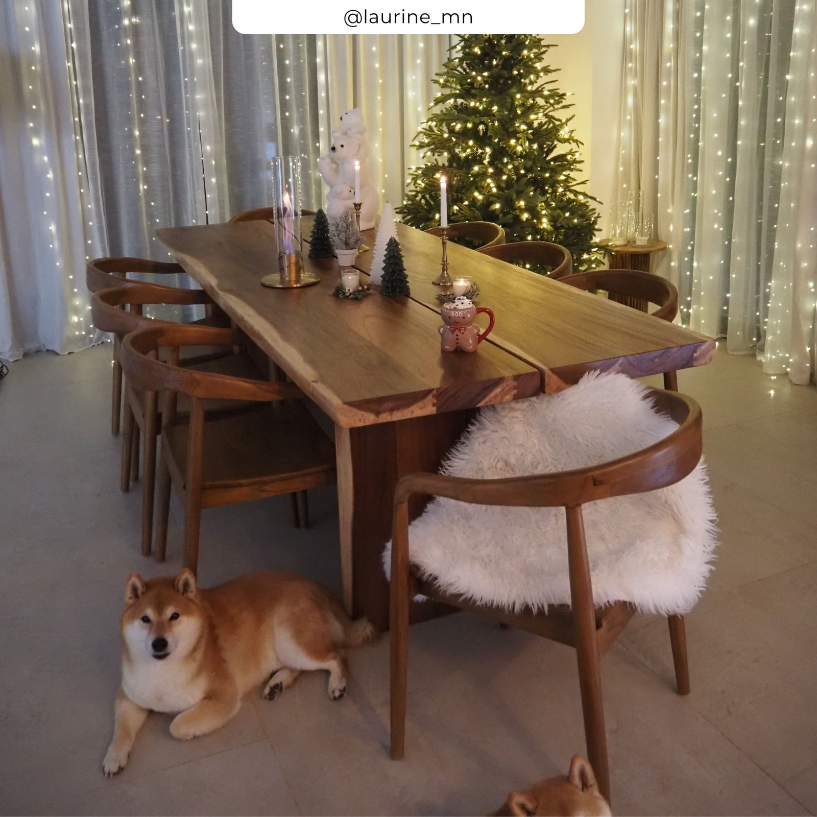 table rectangulaire en bois de suar 240 cm tanah