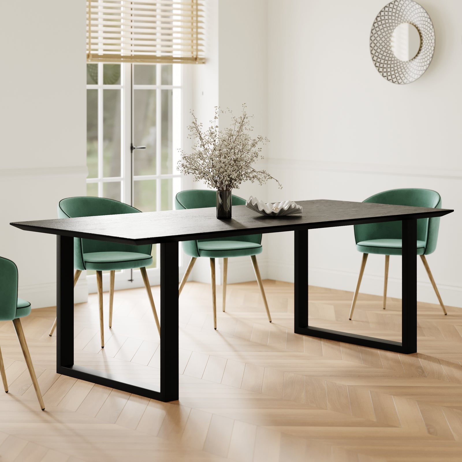 table rectangulaire en bois noir adok rdv deco