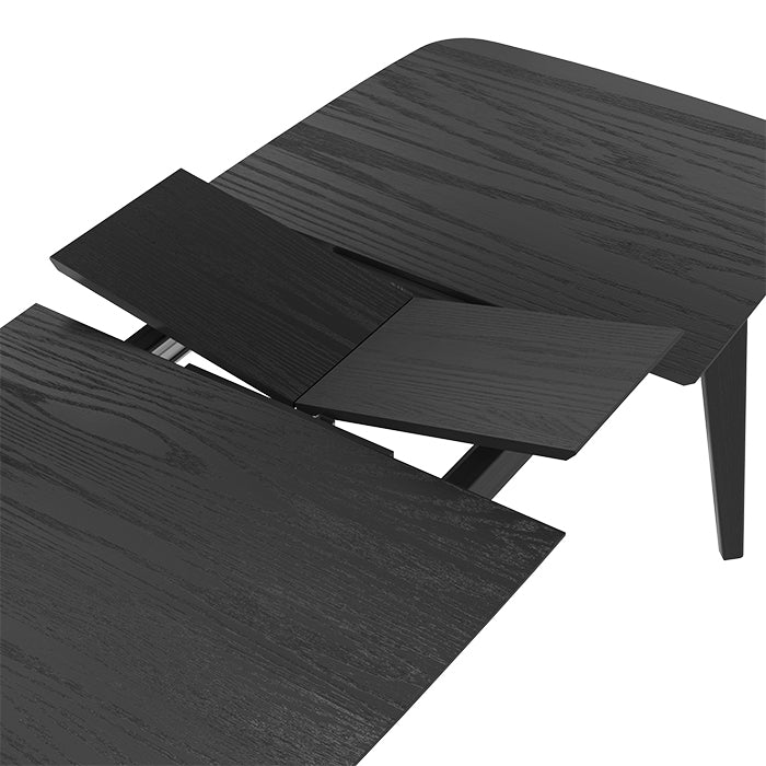 table rectangulaire extensible 150 180 cm bois noir oman