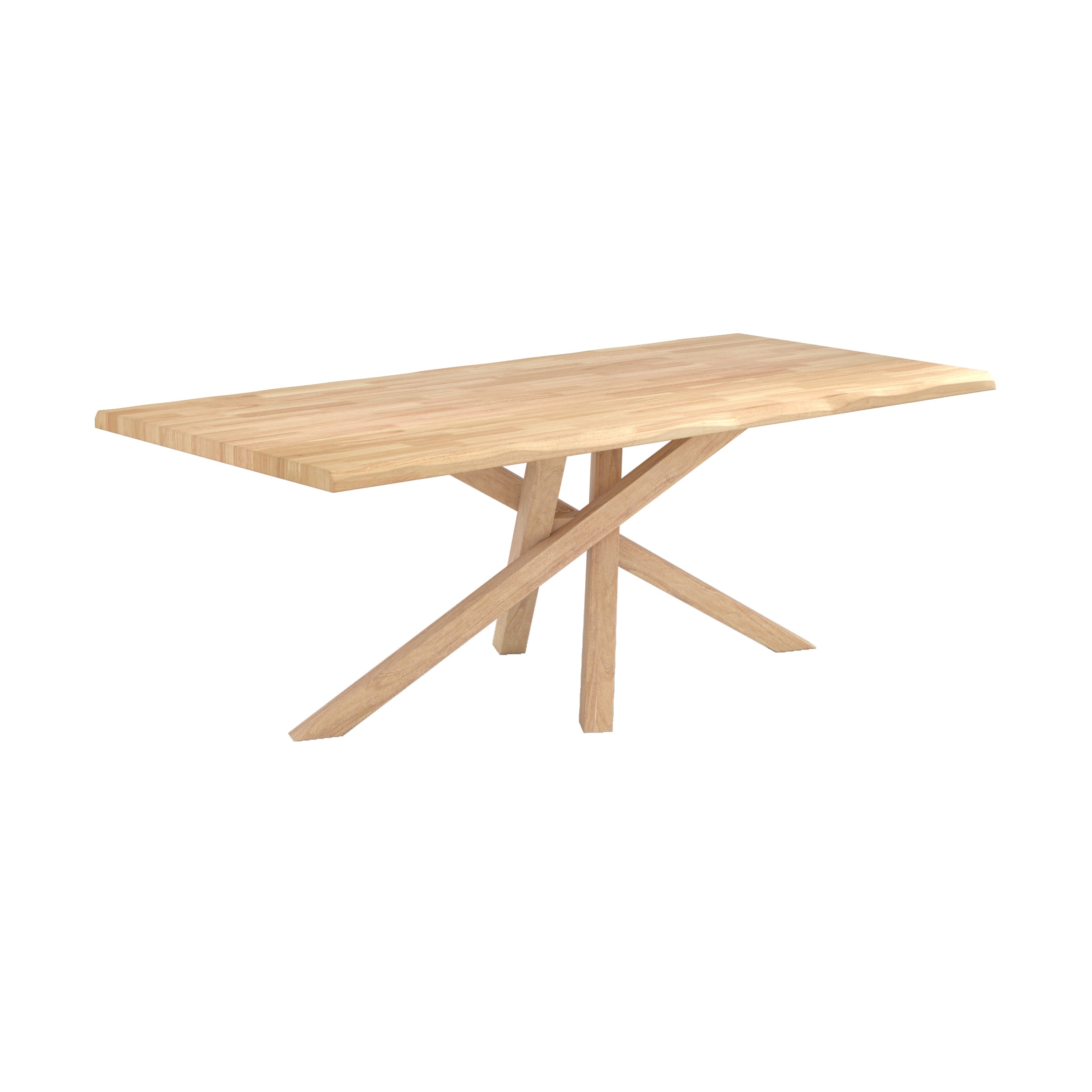 table robin en bois d hevea massif clair 8 personnes fond blanc