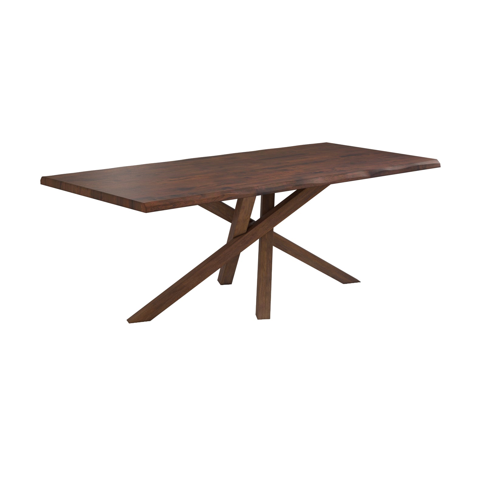 table robin en bois d hevea massif fonce 8 personnes fond blanc