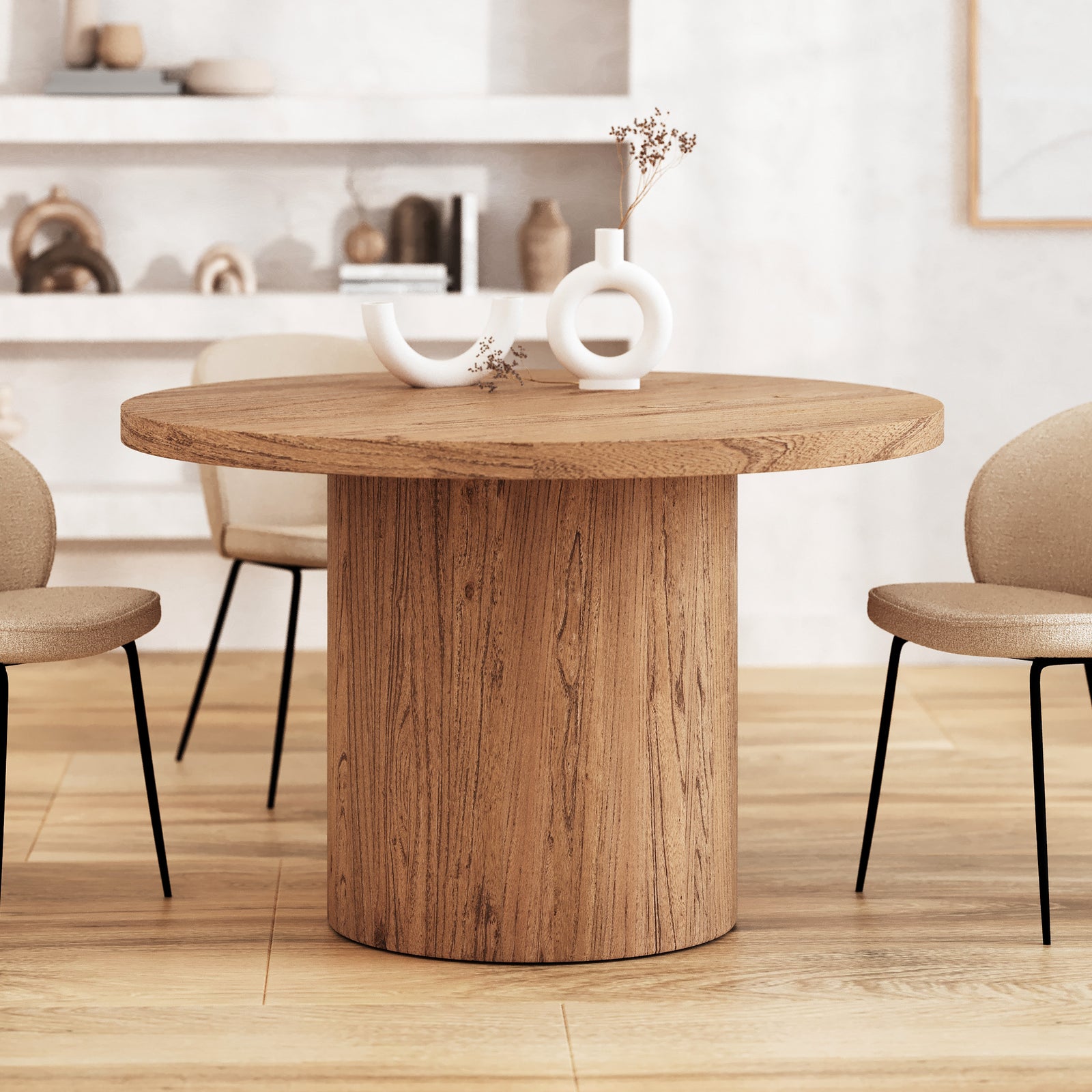 table ronde 4 places en bois gaston rdv deco