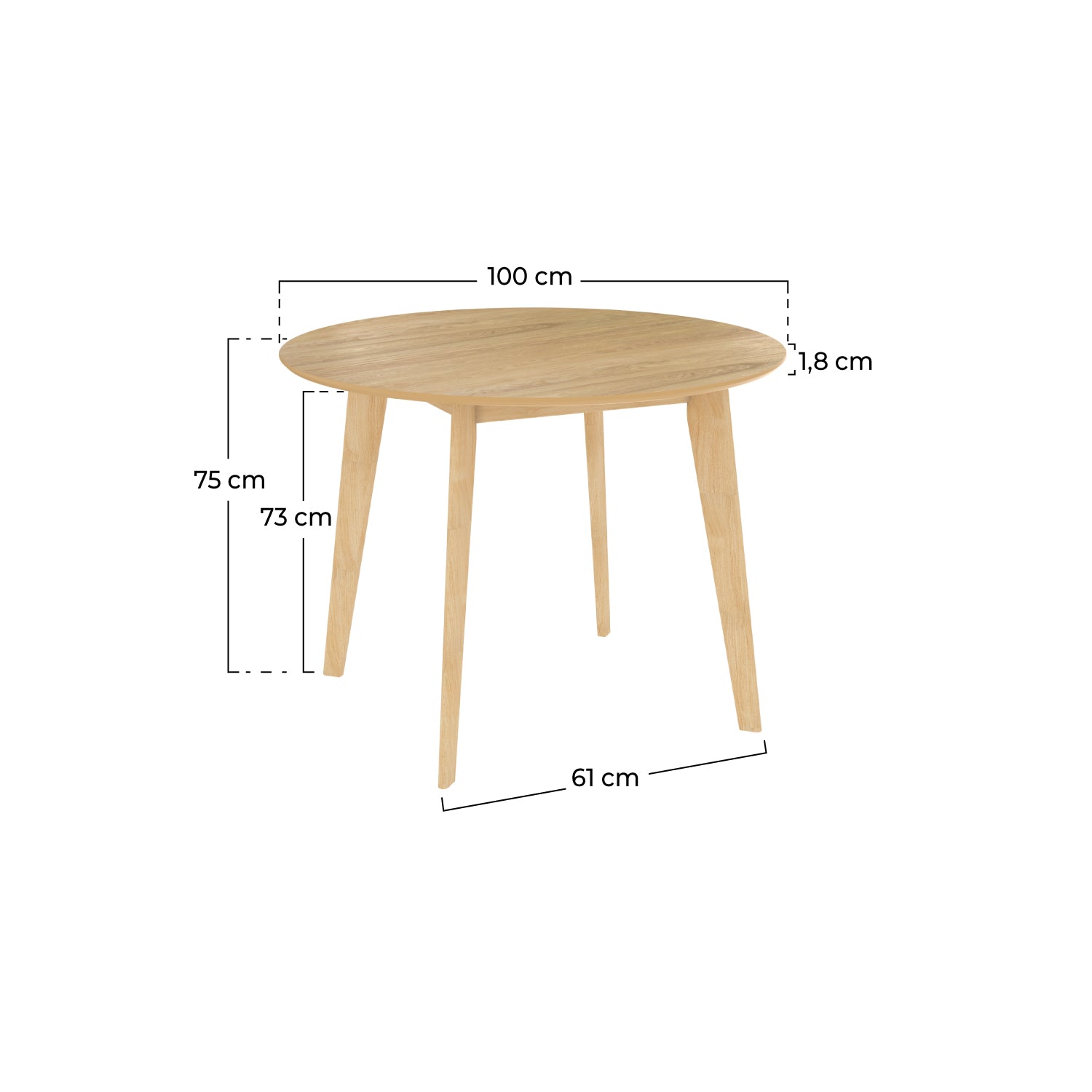 table ronde bois clair reno
