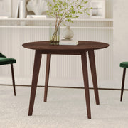 table ronde bois fonce reno 4 places rdv deco