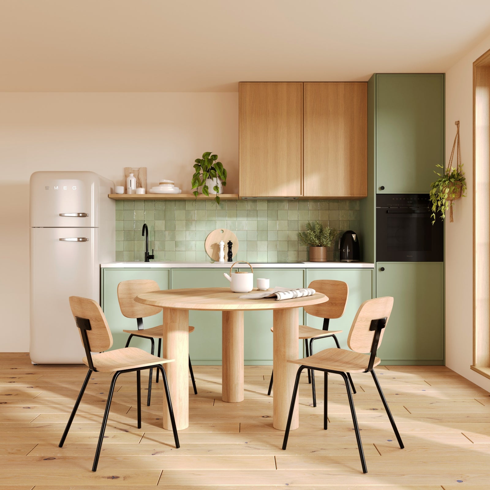 table ronde bois manguier marron clair sacha