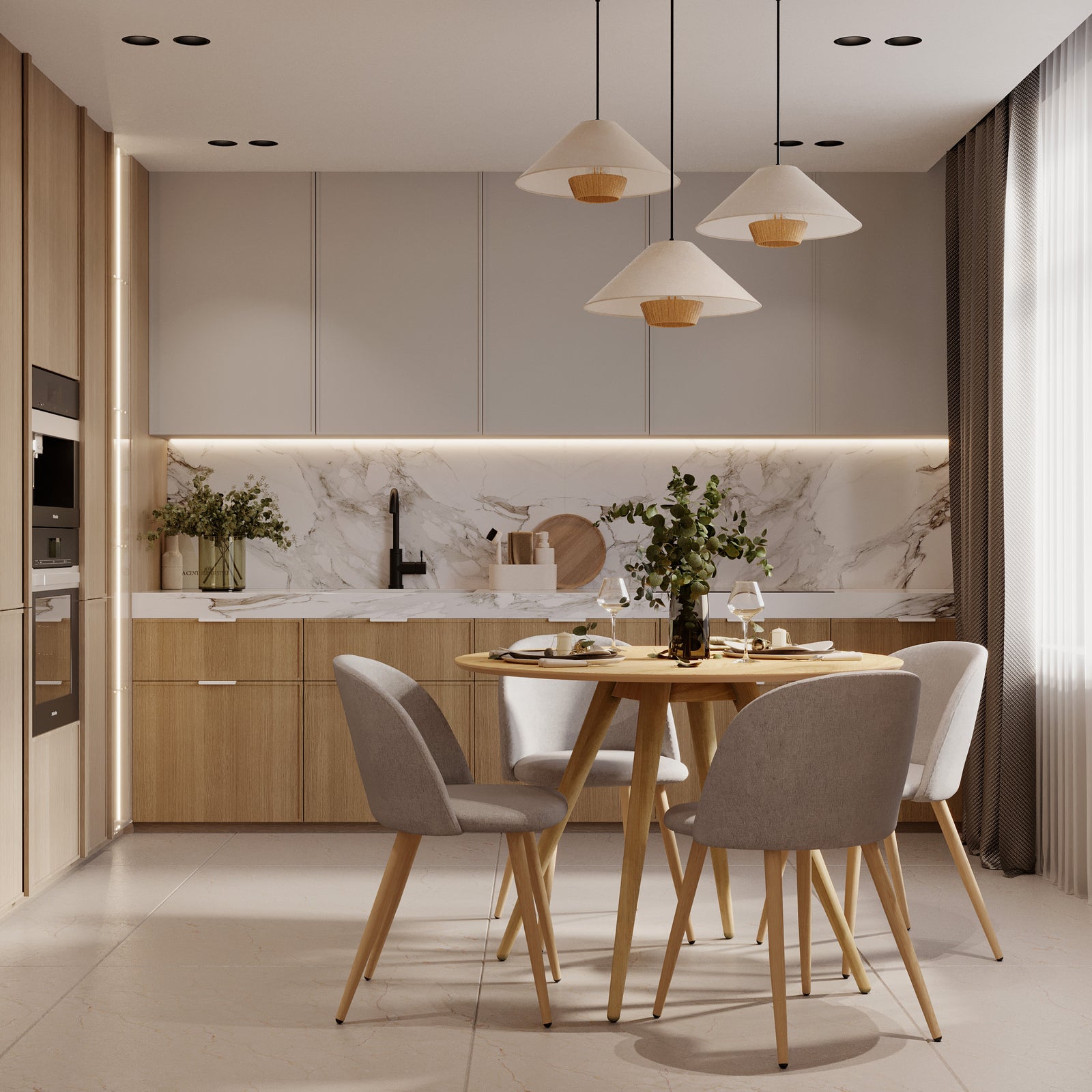 table ronde en bois clair naturel 4 personnes d 105 cm