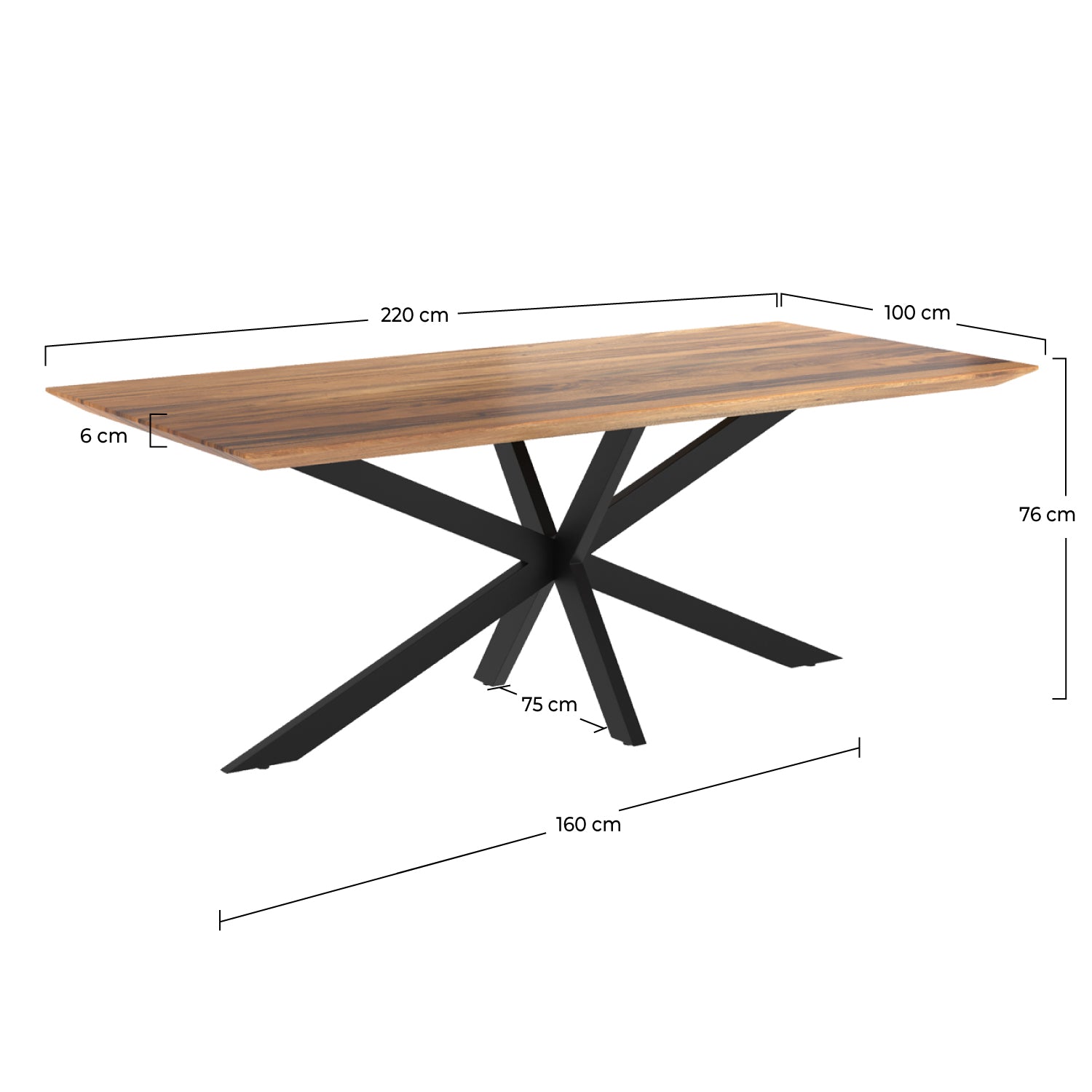 table surdiman 8 personnes en bois et metal rdv deco
