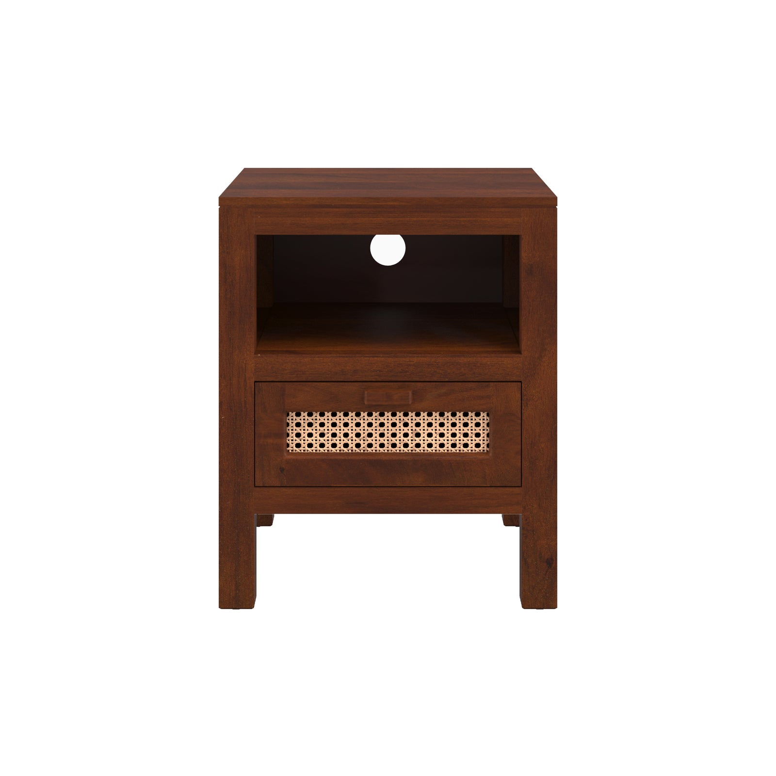 table_chevet_tiki_vintage_bois_manguier_cannage_fonce