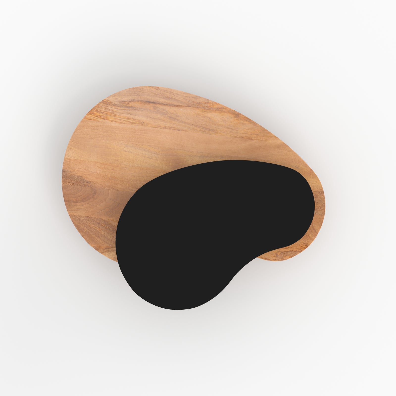 tables gigognes bois et metal noir lot de 2 moji