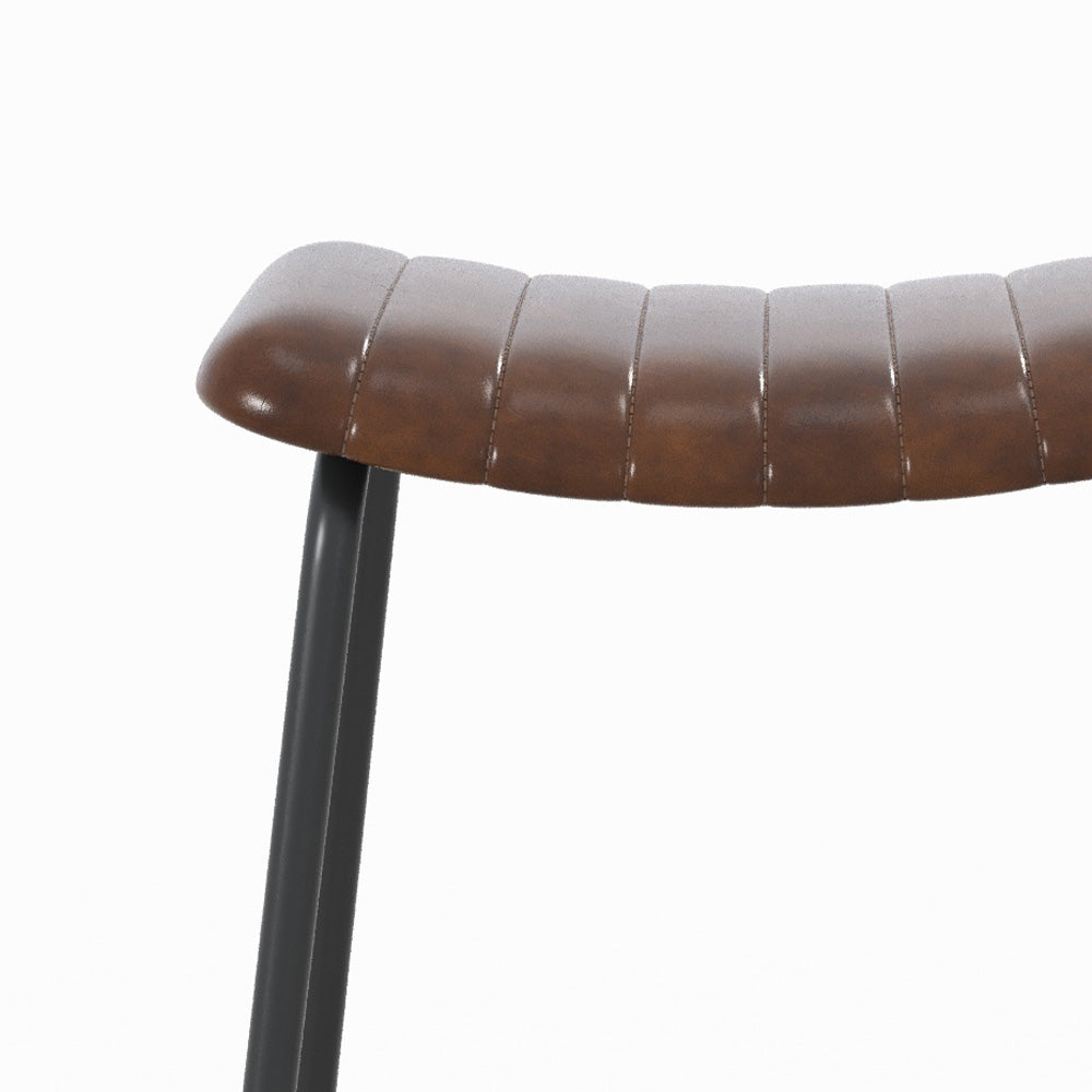 tabouret arsene de bar cuir marron 77 cm lot de 2