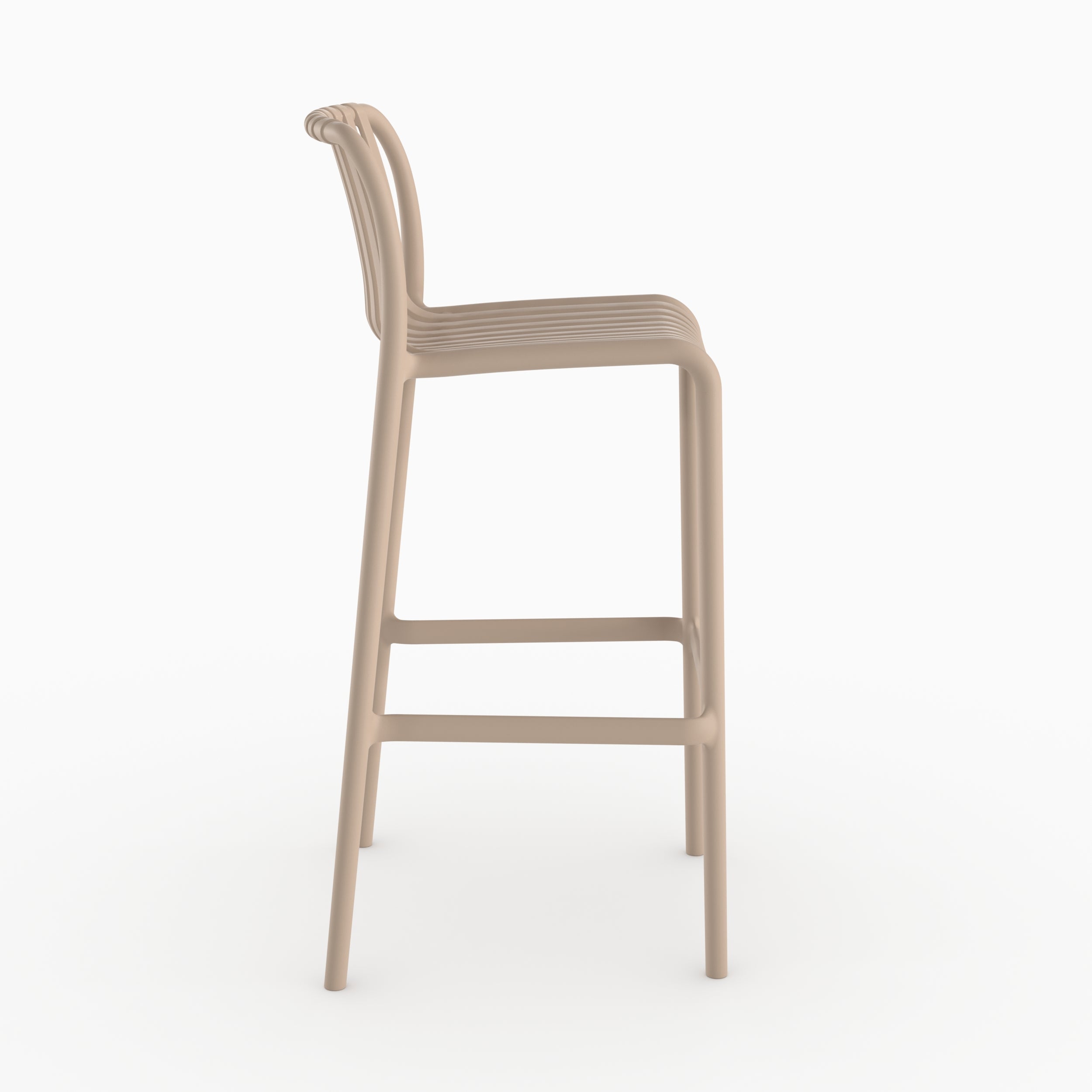 Lot de 2 chaises de bar de jardin Duli 76 cm en plastique beige