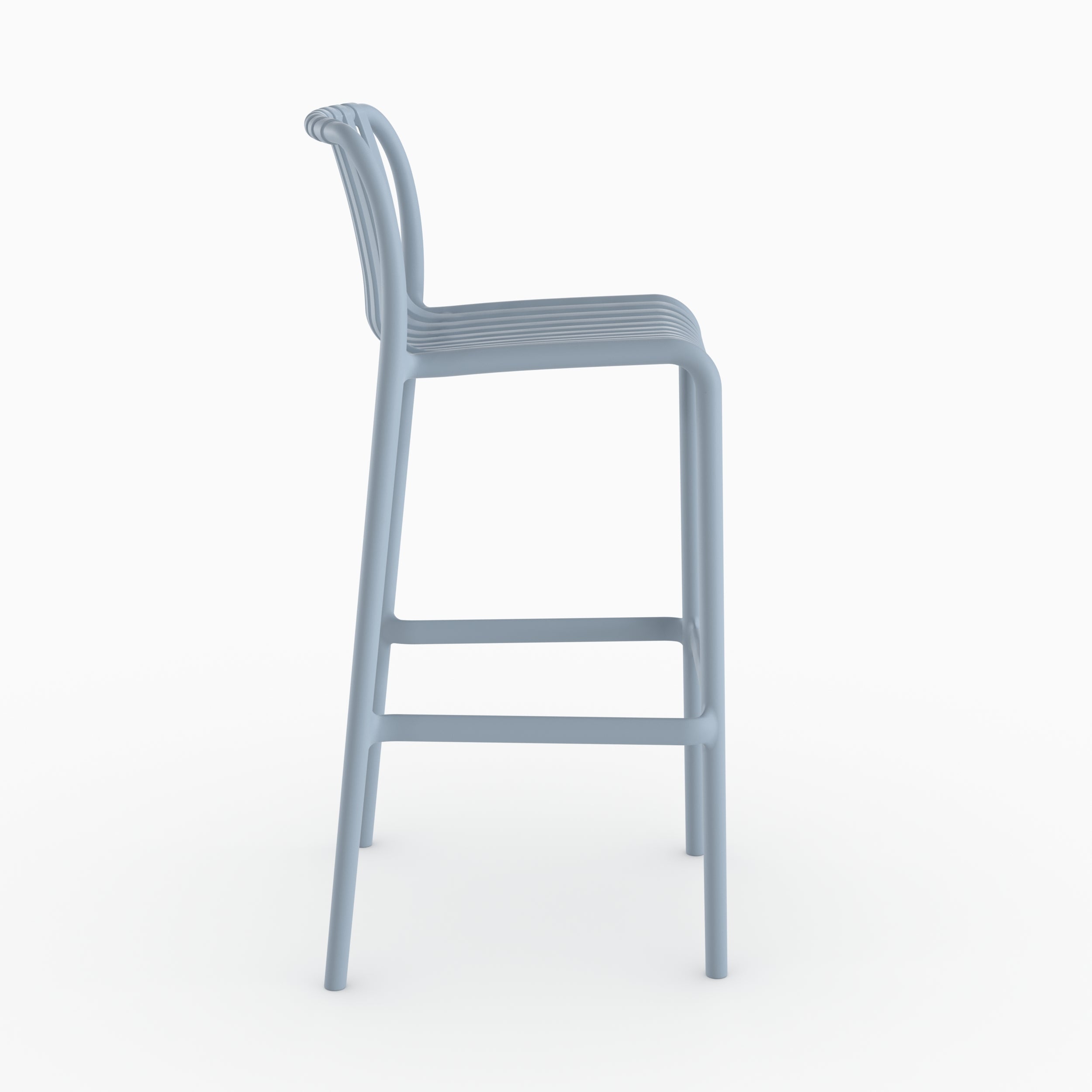 Lot de 2 chaises de bar de jardin Duli 76 cm en plastique bleu pastel