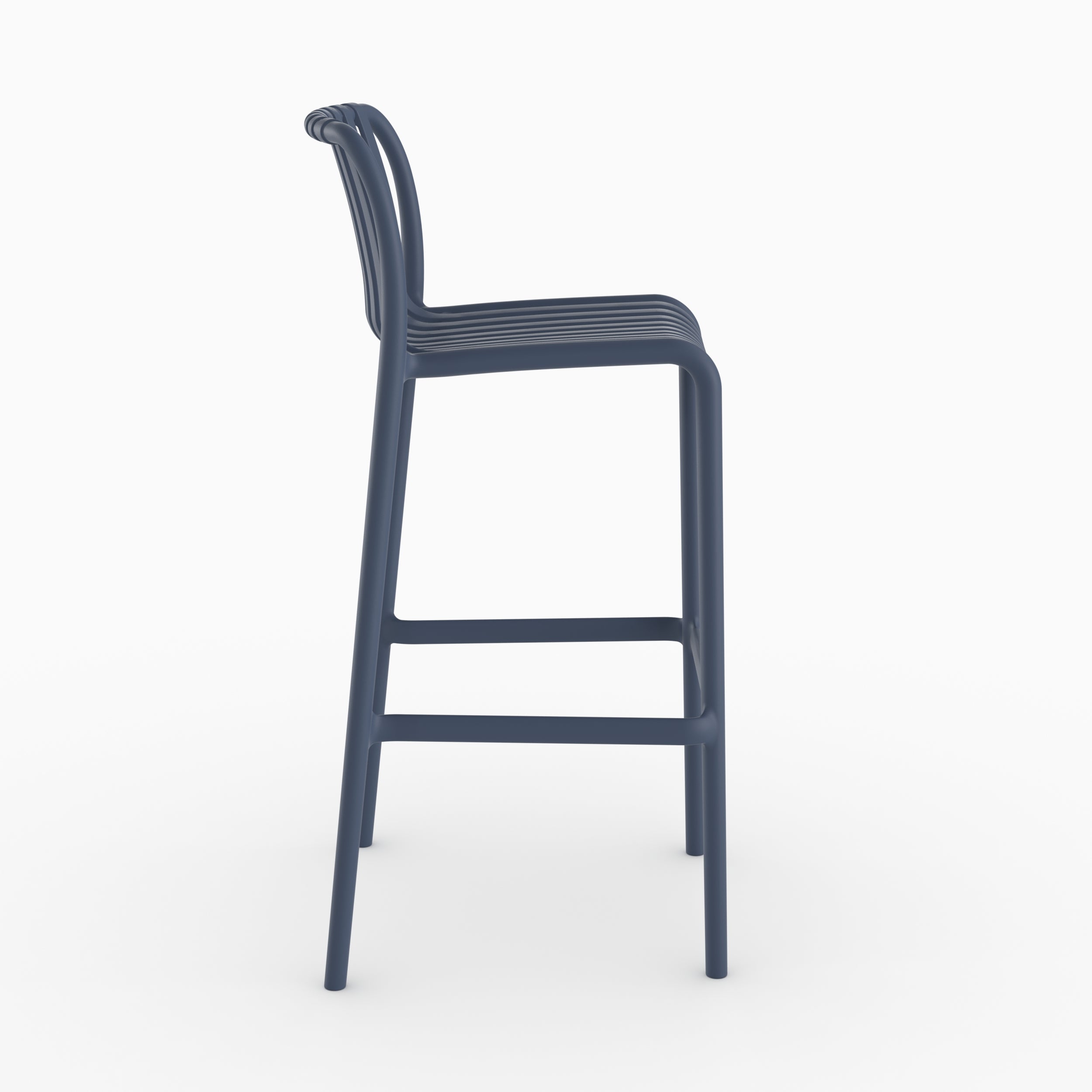 Lot de 2 chaises de bar de jardin Duli 76 cm en plastique bleu marine