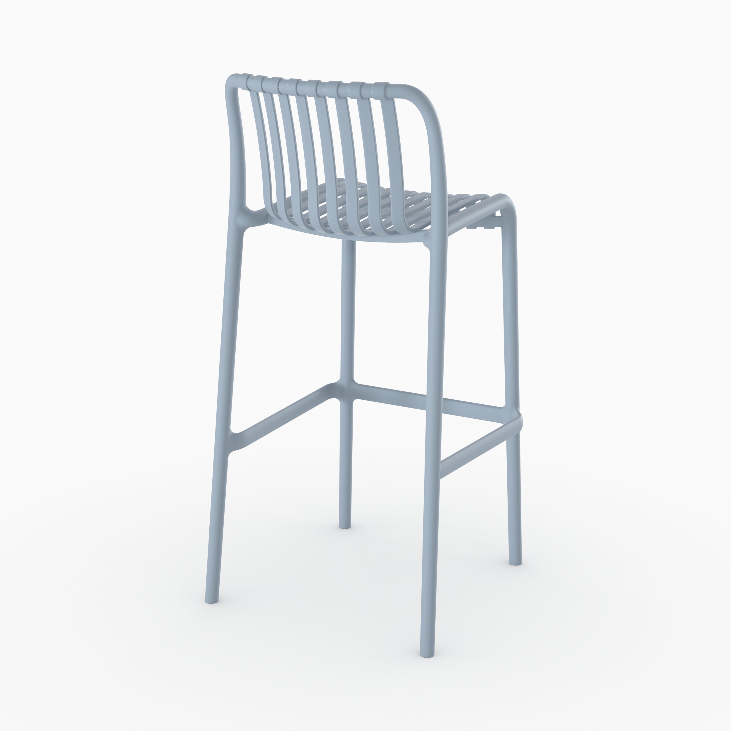Lot de 2 chaises de bar de jardin Duli 76 cm en plastique bleu pastel