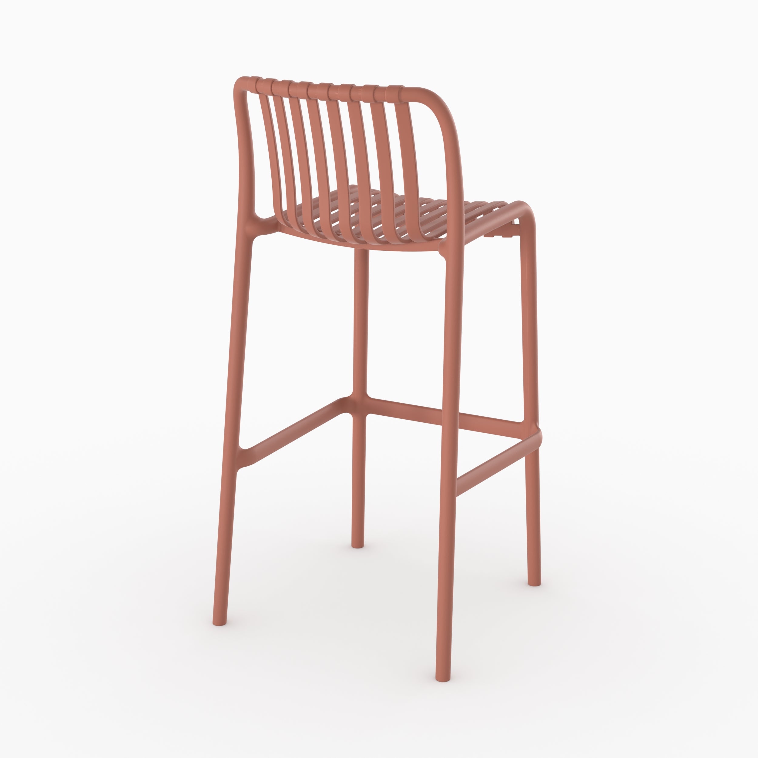 Lot de 2 chaises de bar de jardin Duli 76 cm en plastique terracotta
