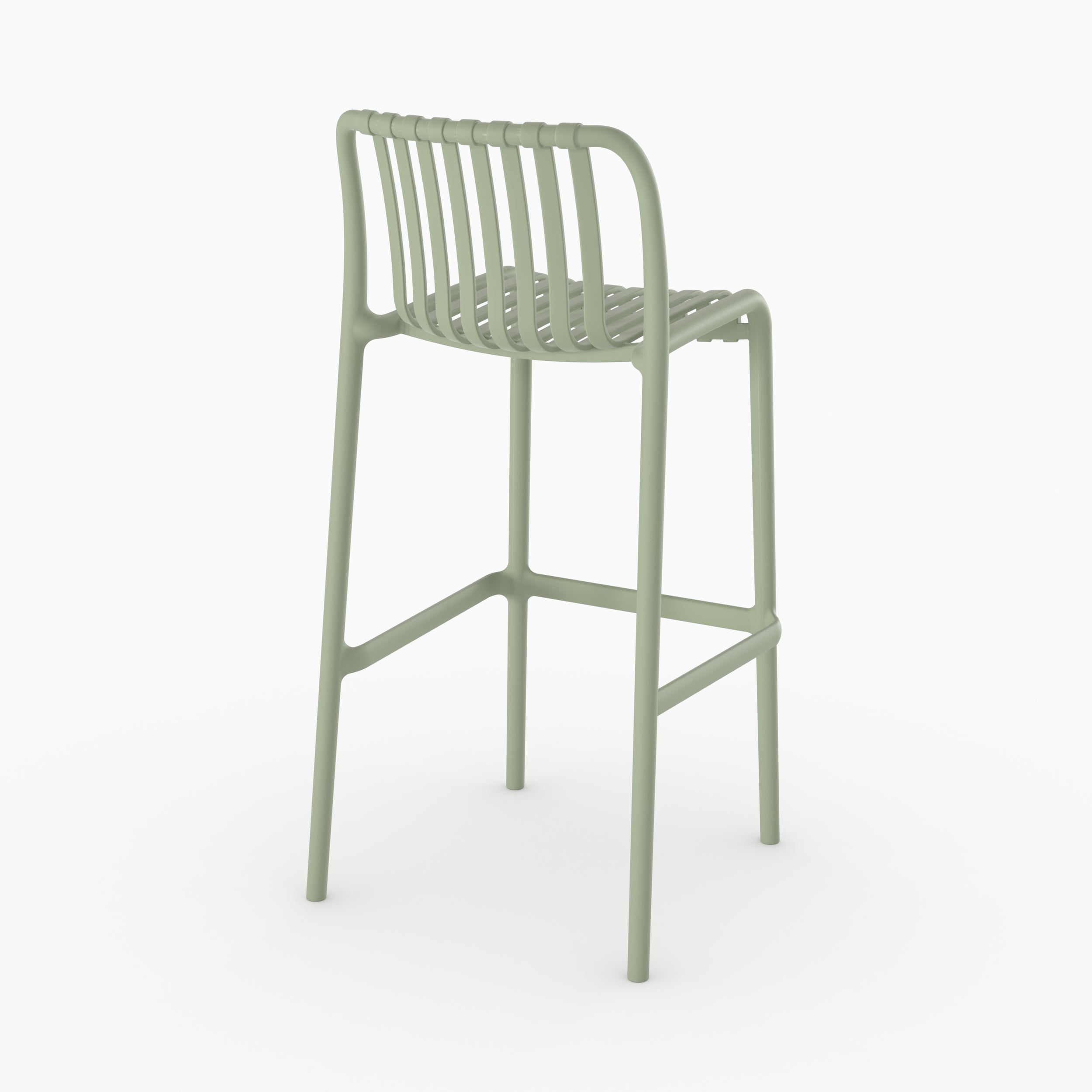 Lot de 2 chaises de bar de jardin Duli 76 cm en plastique vert pastel