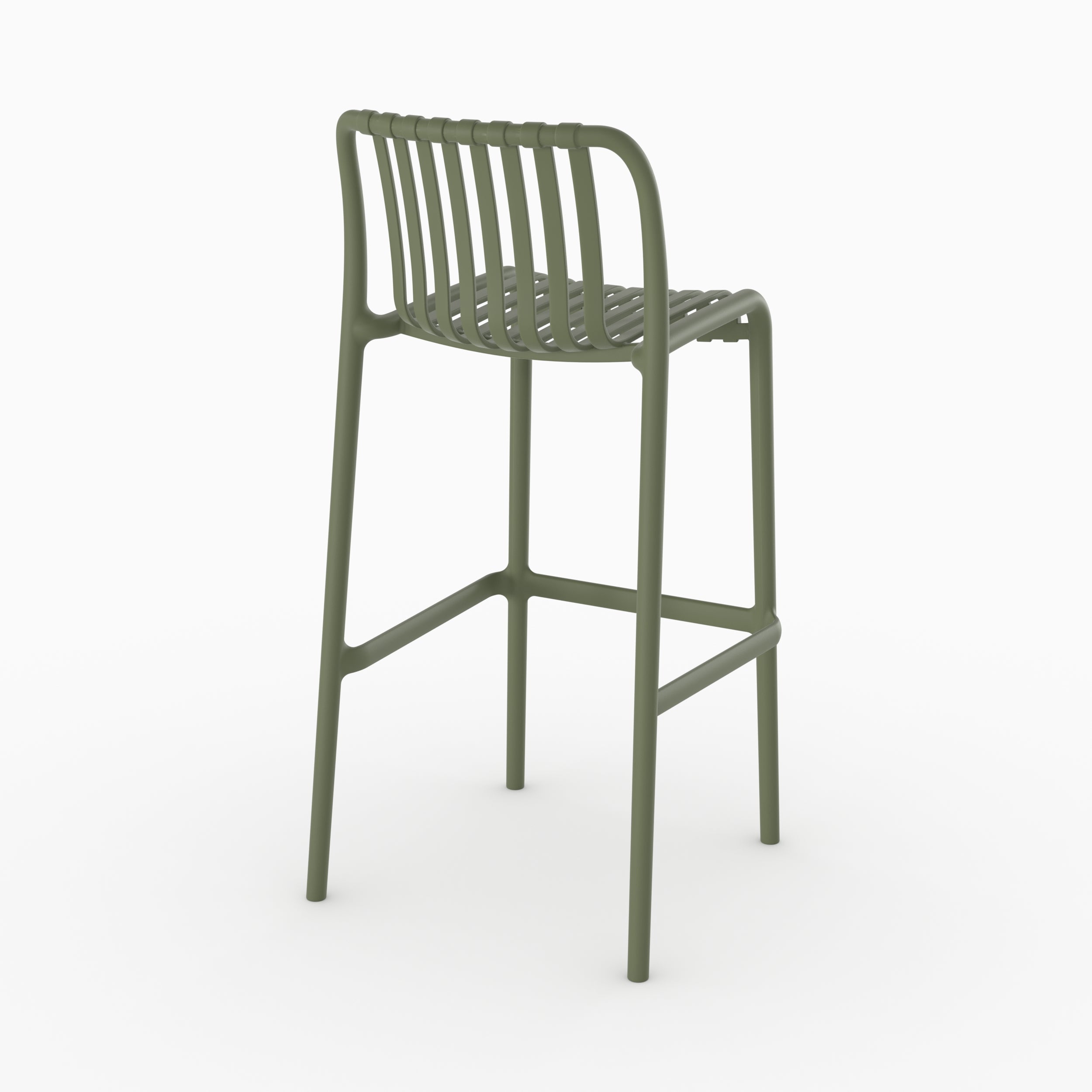 Lot de 2 chaises de bar de jardin Duli 76 cm en plastique vert kaki