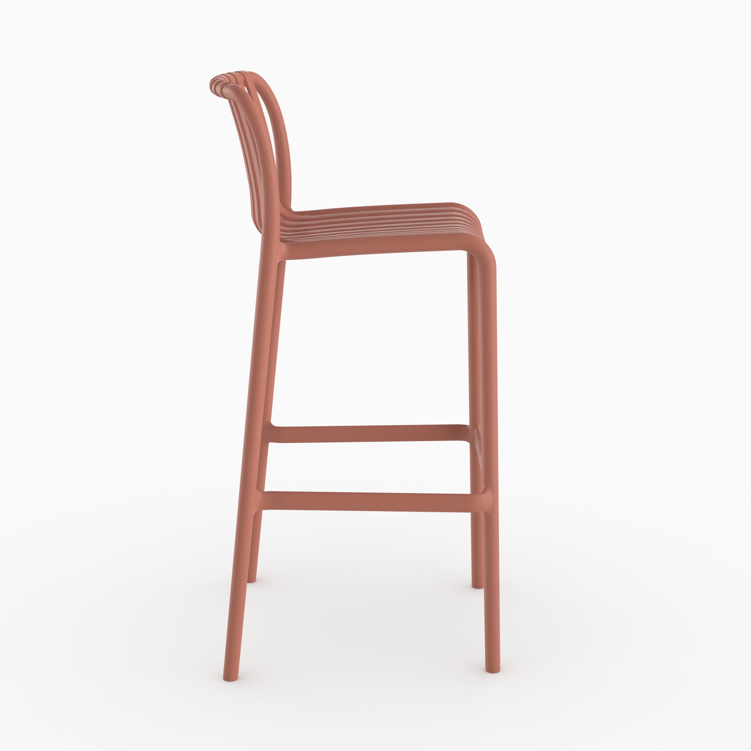 Lot de 2 chaises de bar de jardin Duli 76 cm en plastique terracotta