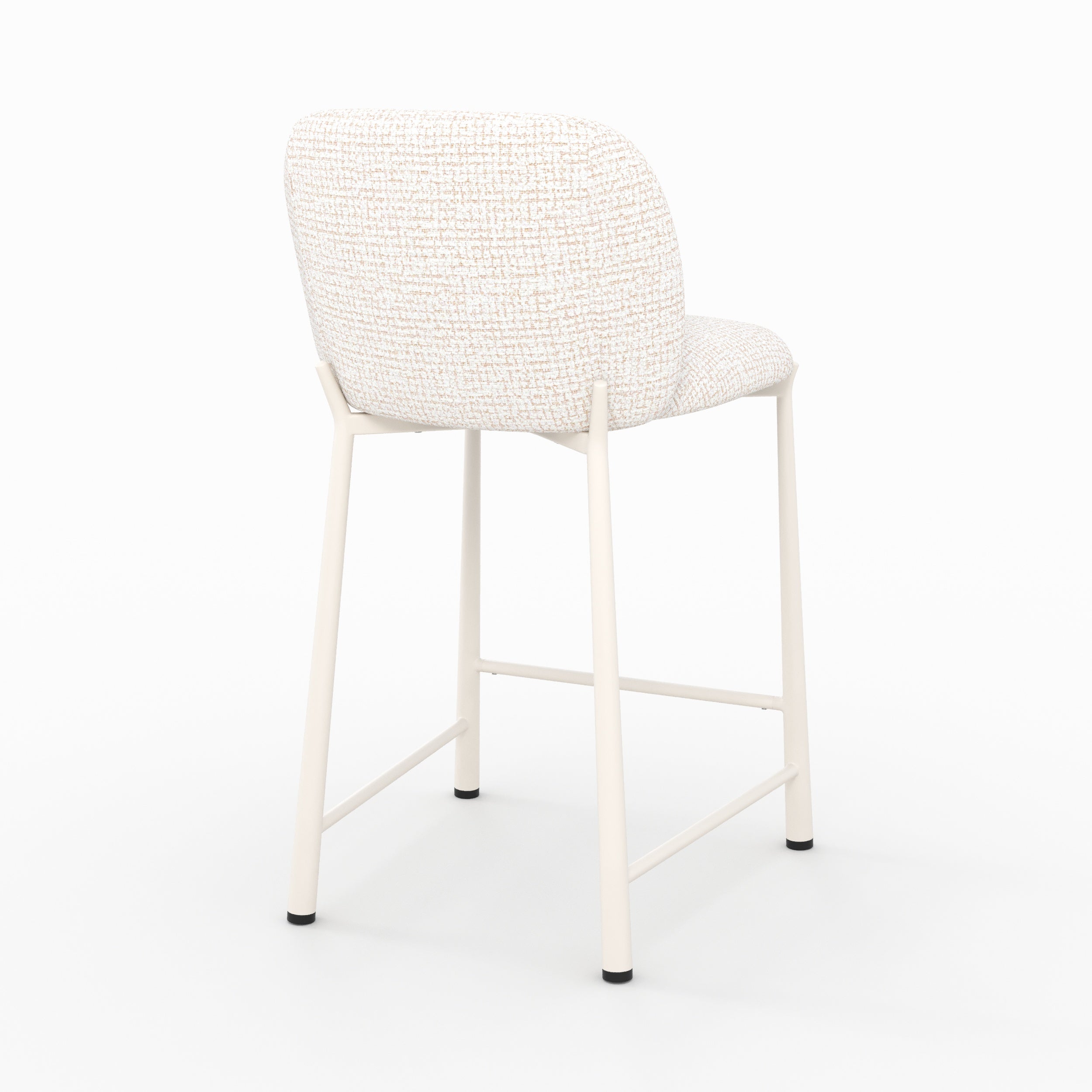 Lot de 2 chaises Bento pour ilot central 65,5 cm en tissu texturé écru chiné