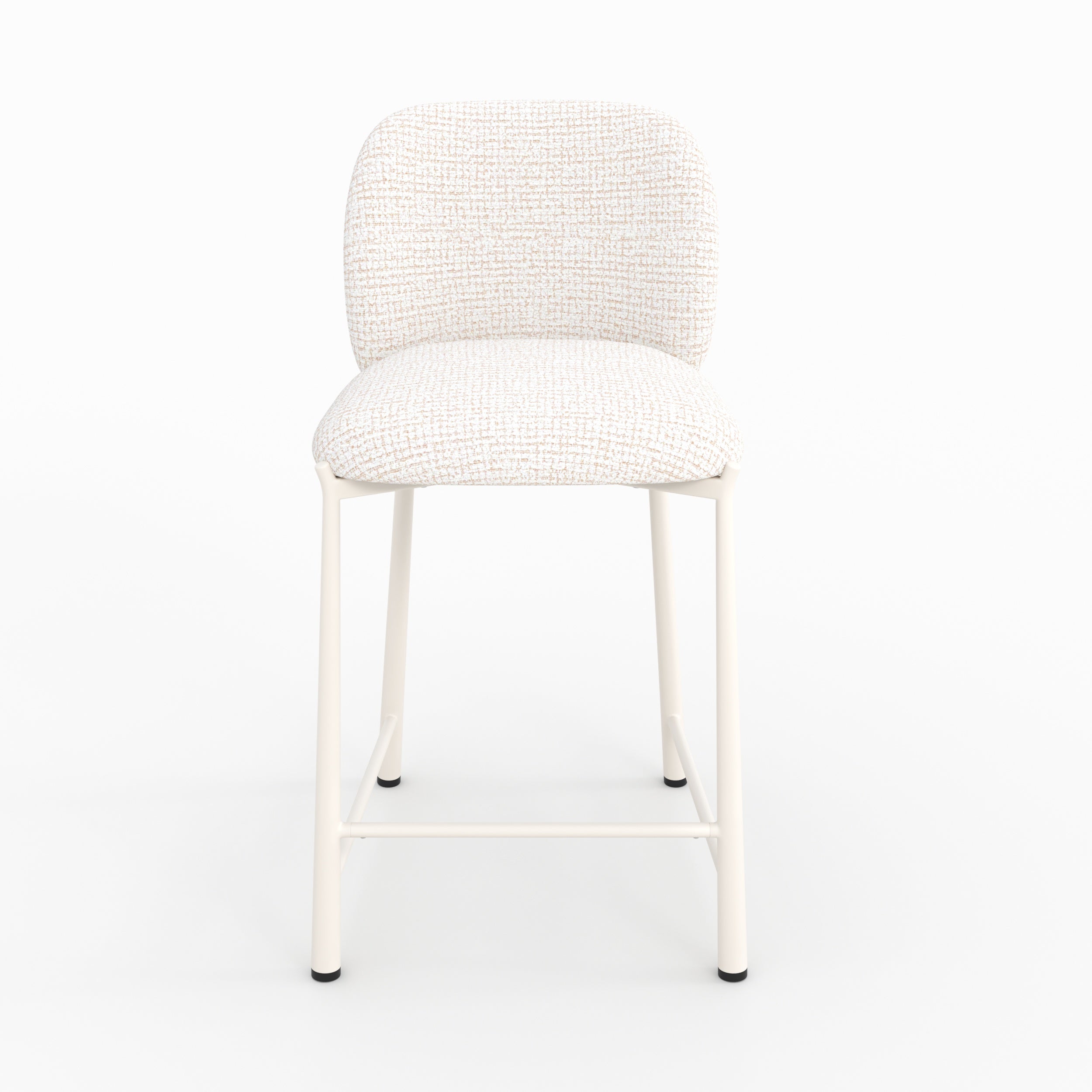Lot de 2 chaises Bento pour ilot central 65,5 cm en tissu texturé écru chiné
