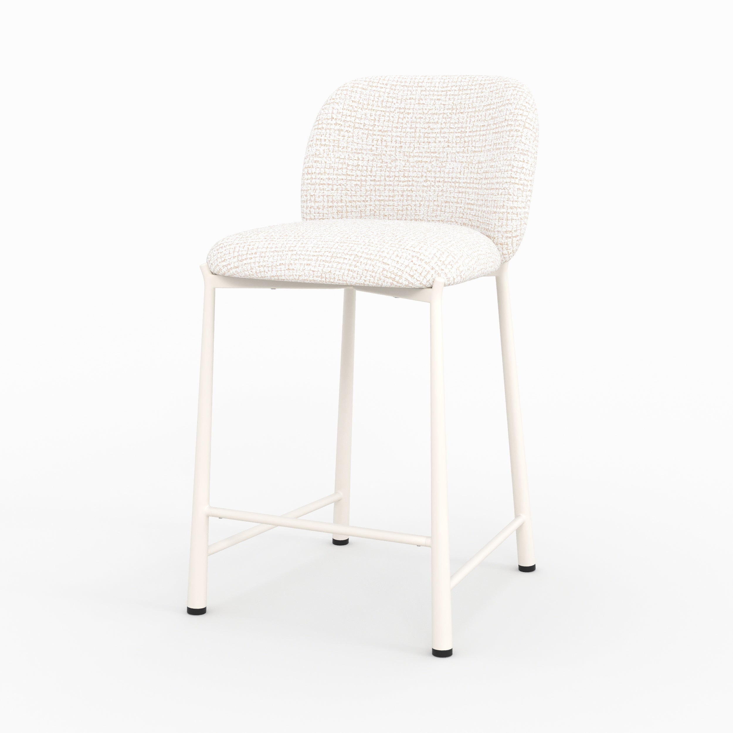 Lot de 2 chaises Bento pour ilot central 65,5 cm en tissu texturé écru chiné