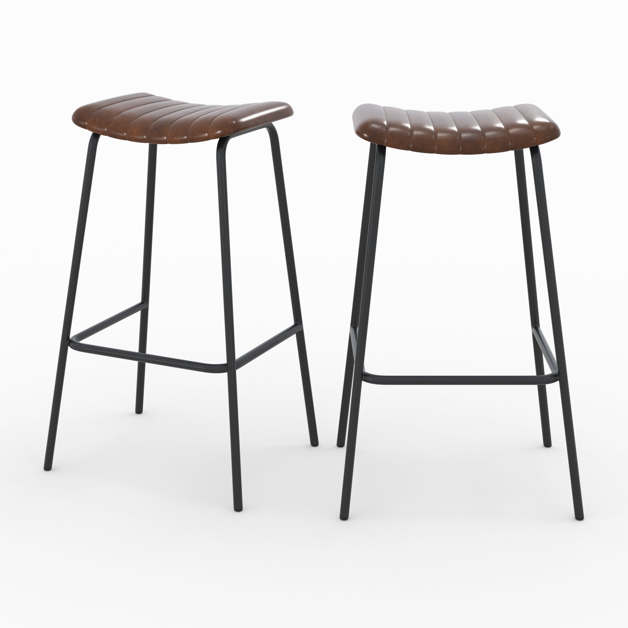 tabouret de bar arsene cuir marron 77 cm mi hauteur