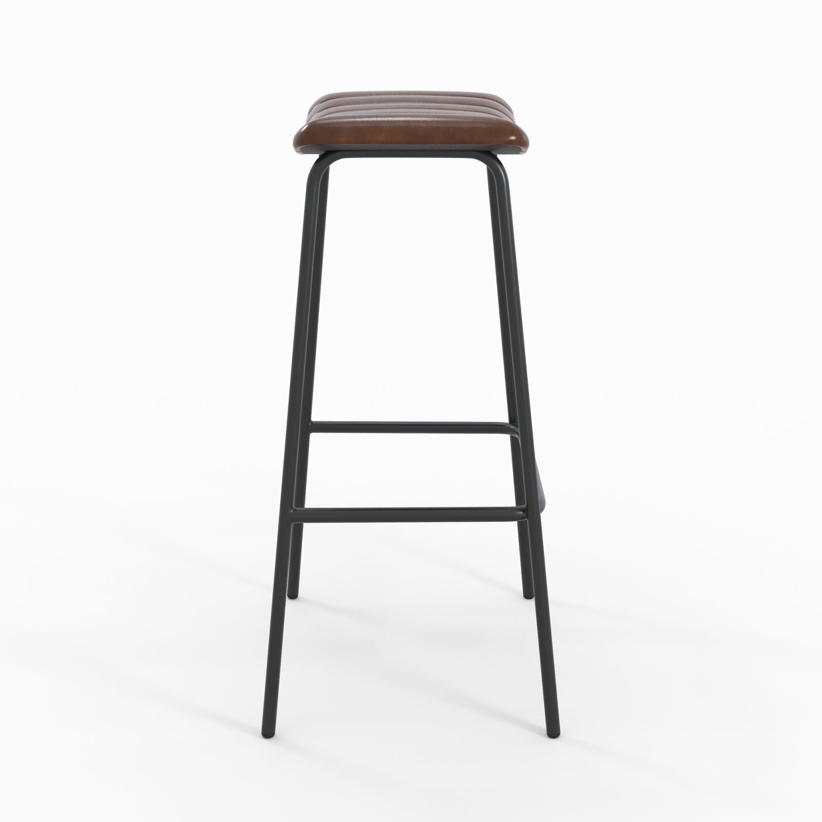 tabouret de bar arsene en cuir marron 77 cm lot de 2