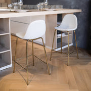 Chaise pour îlot central Henrik en cuir synthétique blanc 65 cm (lot de 2)