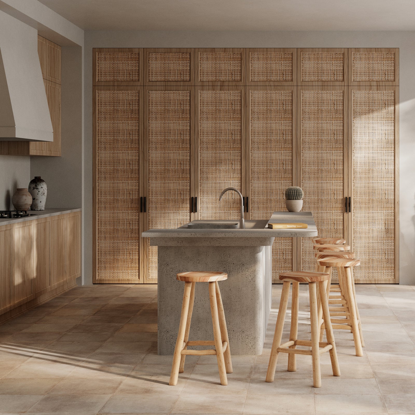 tabouret de bar bois massif et teck ika 67 cm