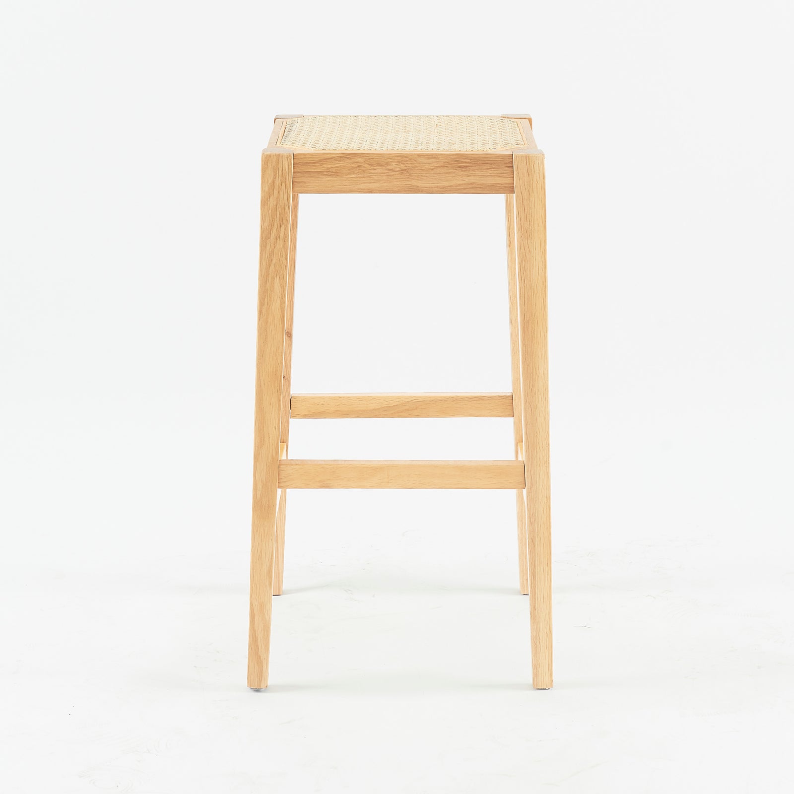 tabouret de bar en bois et cannage kappa 65 cm