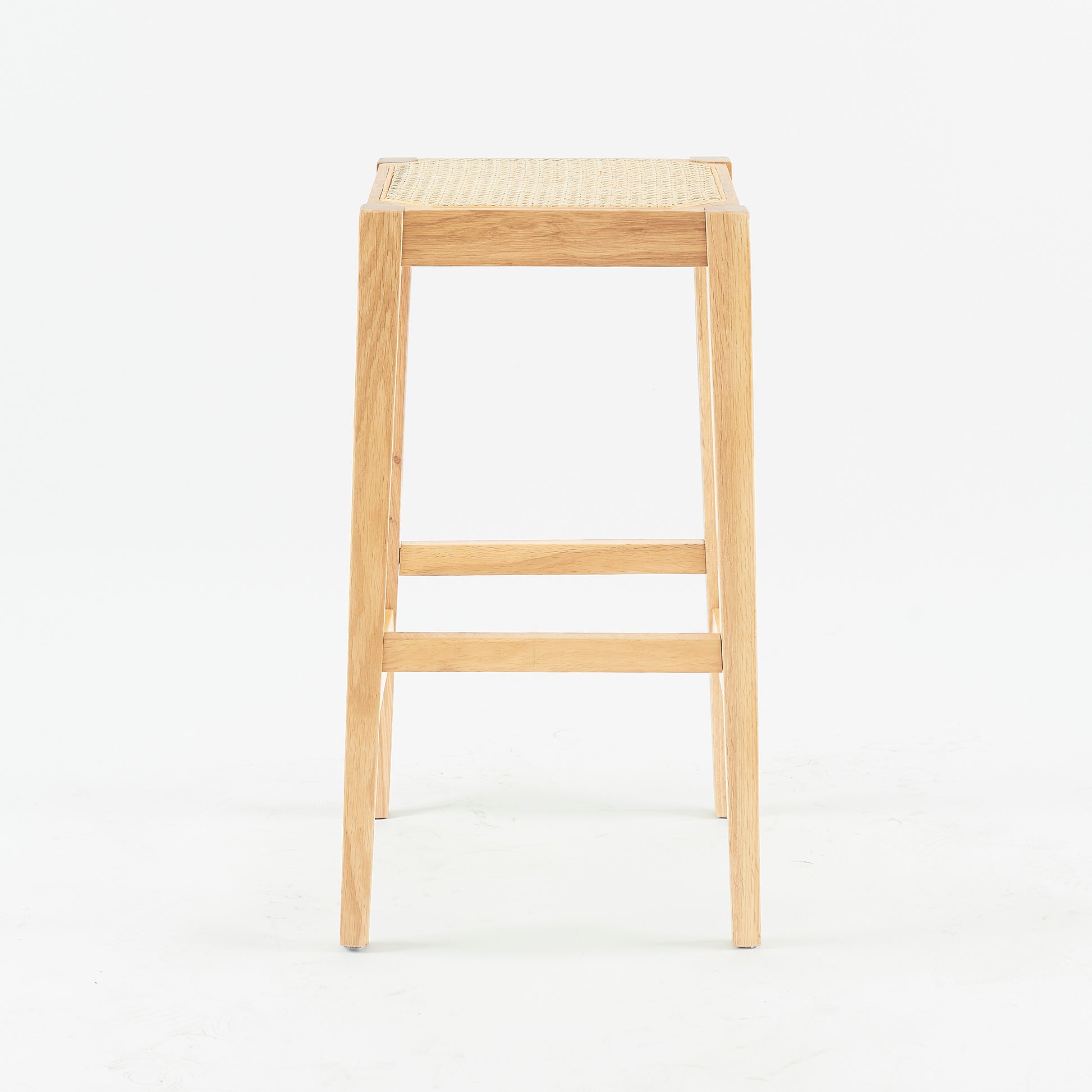 tabouret de bar en bois et cannage kappa 65 cm