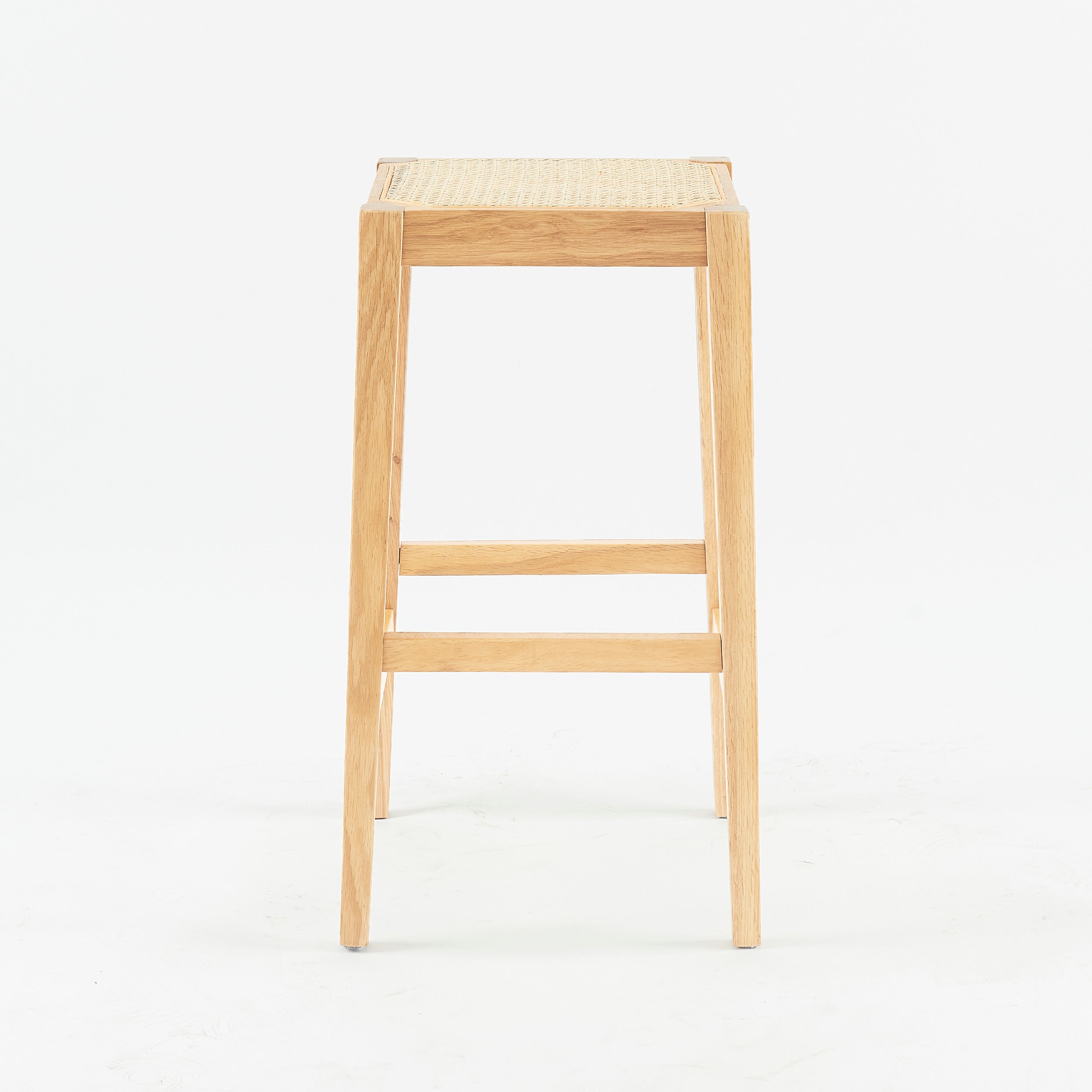 tabouret de bar en bois et cannage kappa 65 cm