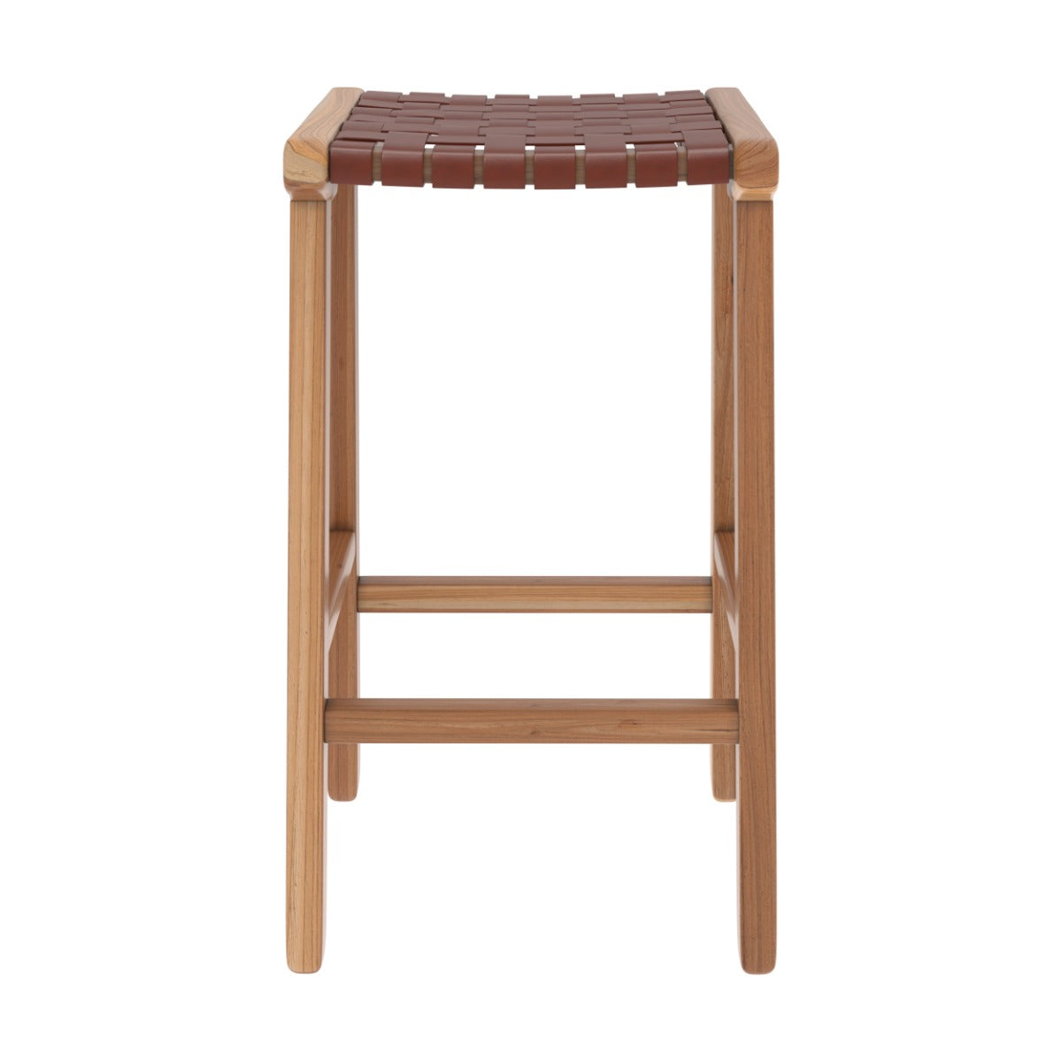 tabouret de bar en cuir tresse marron 68 cm kuna_1