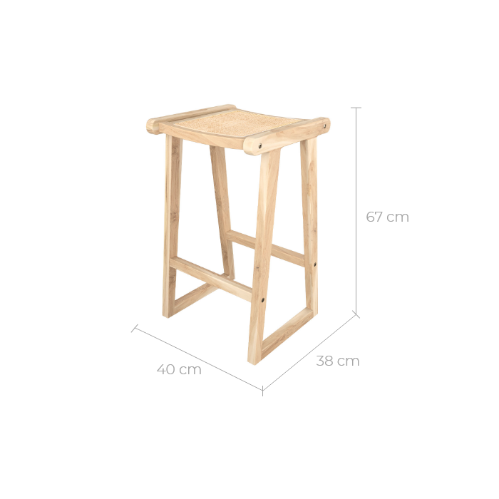 tabouret de bar en rotin naturel