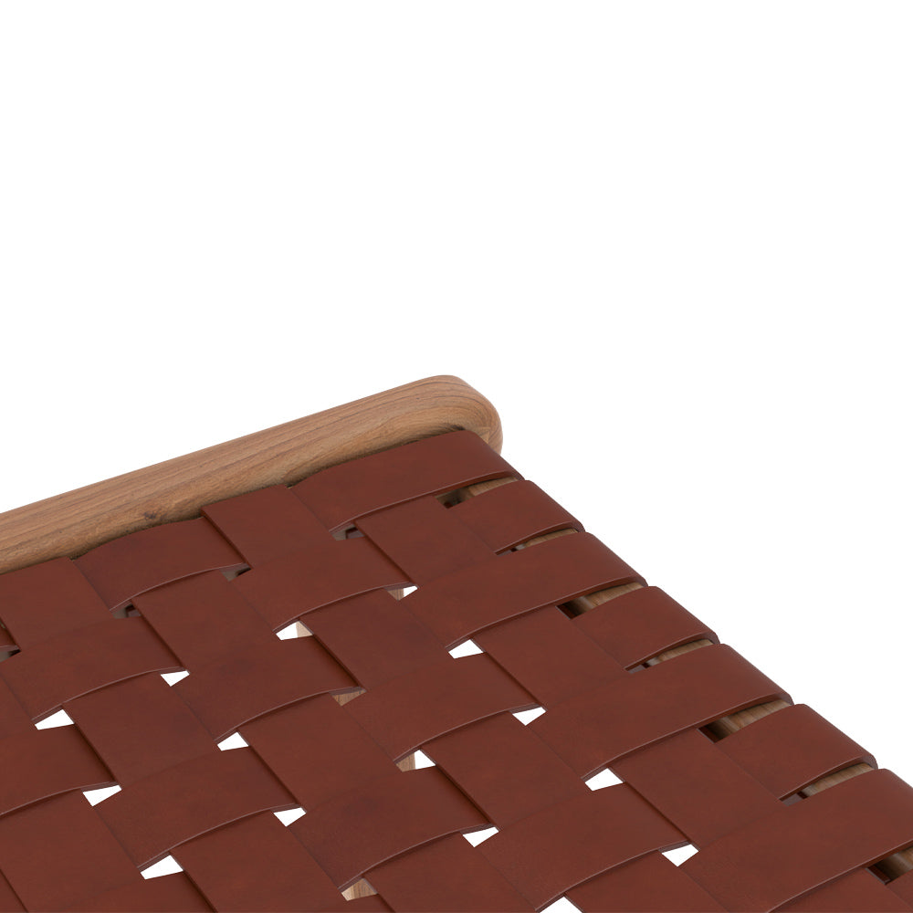 tabouret de bar en teck et cuir tresse marron 68 cm kuna_1