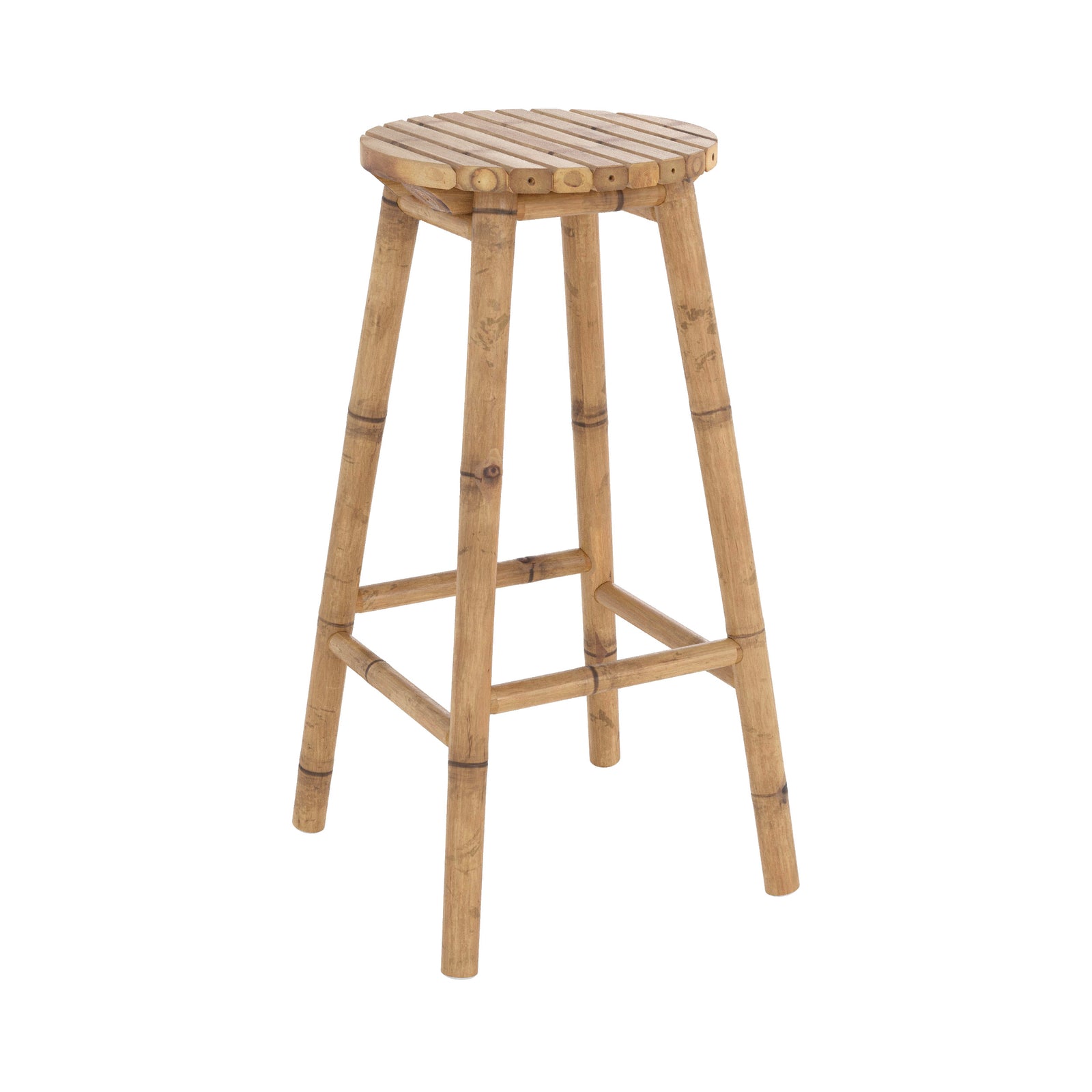tabouret de bar exterieur polly en bambou 74 cm jardin fond blanc