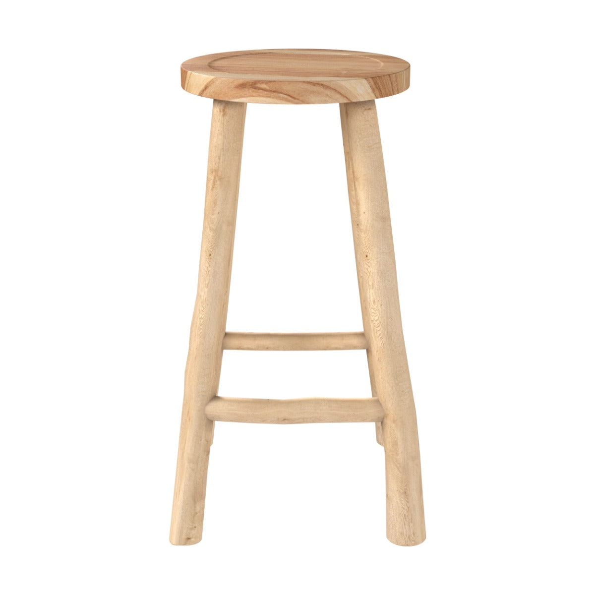 tabouret de bar ika en branche de teck et teck en bois massif