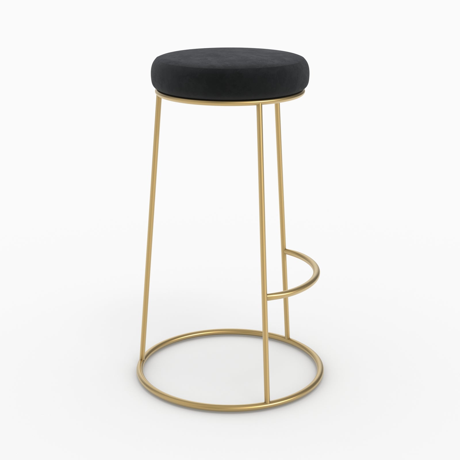 tabouret de bar kendal en velours noir 73 cm lot de 2