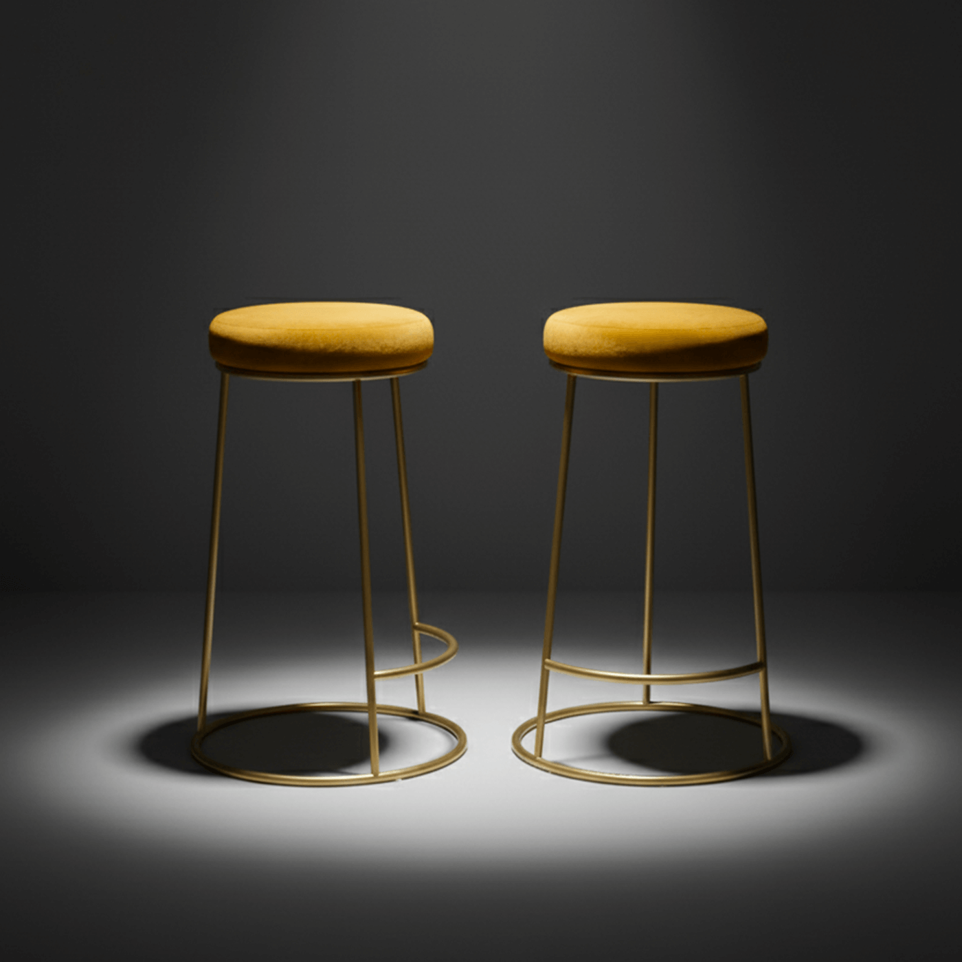 tabouret de bar kendal jaune curry lot de 2 pieds metal noir black friday