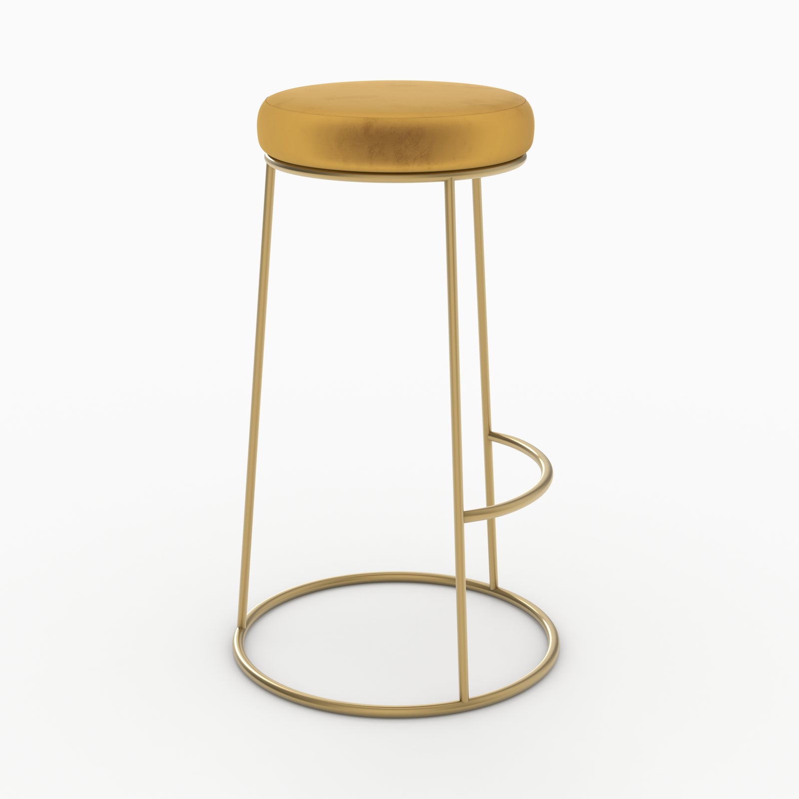 tabouret de bar kendal jaune curry lot de 2 pieds metal noir