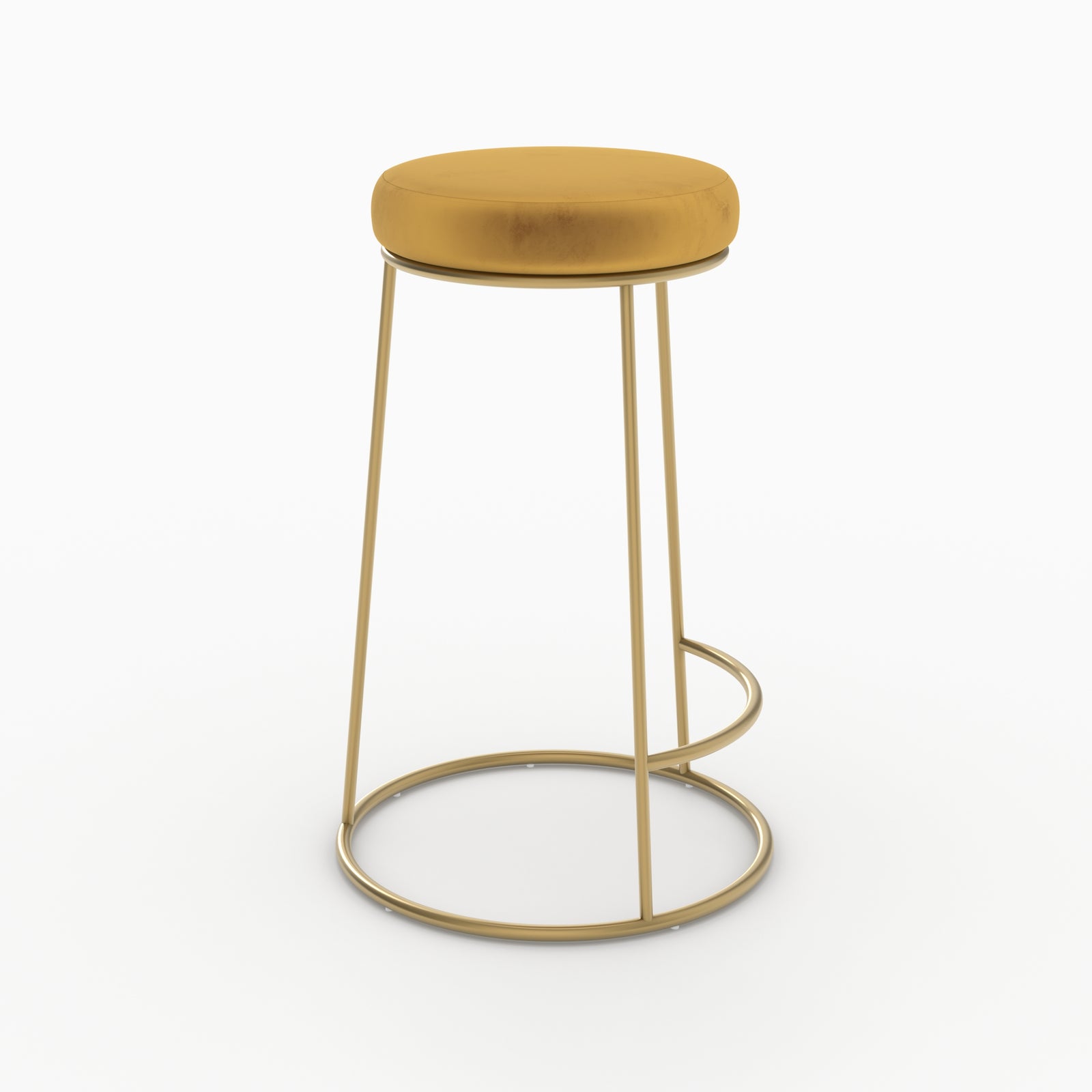 tabouret de bar mi hauteur kendal jaune curry 63 cm lot 2